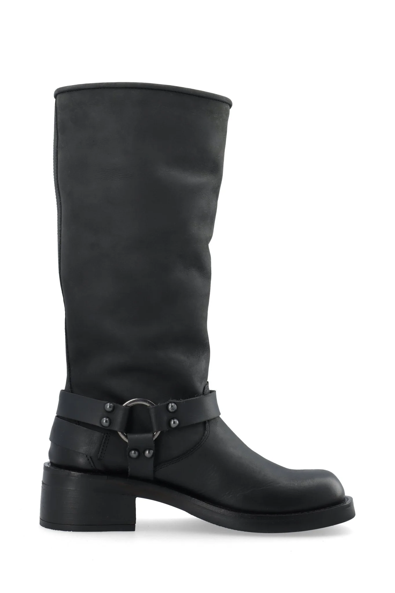 Biaharper Biker Boot Pull Up Leather Black - Image 4