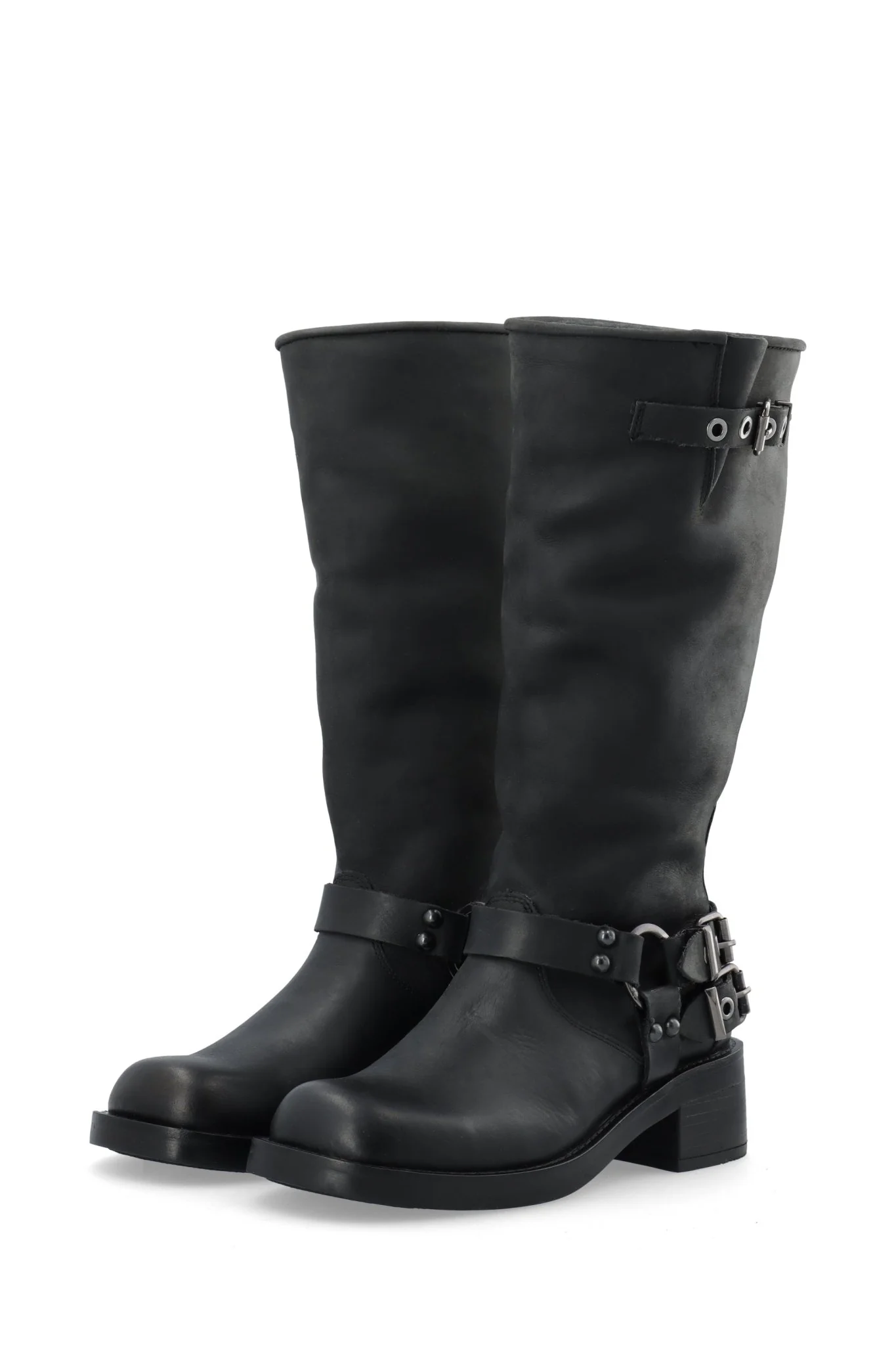 Biaharper Biker Boot Pull Up Leather Black - Image 6