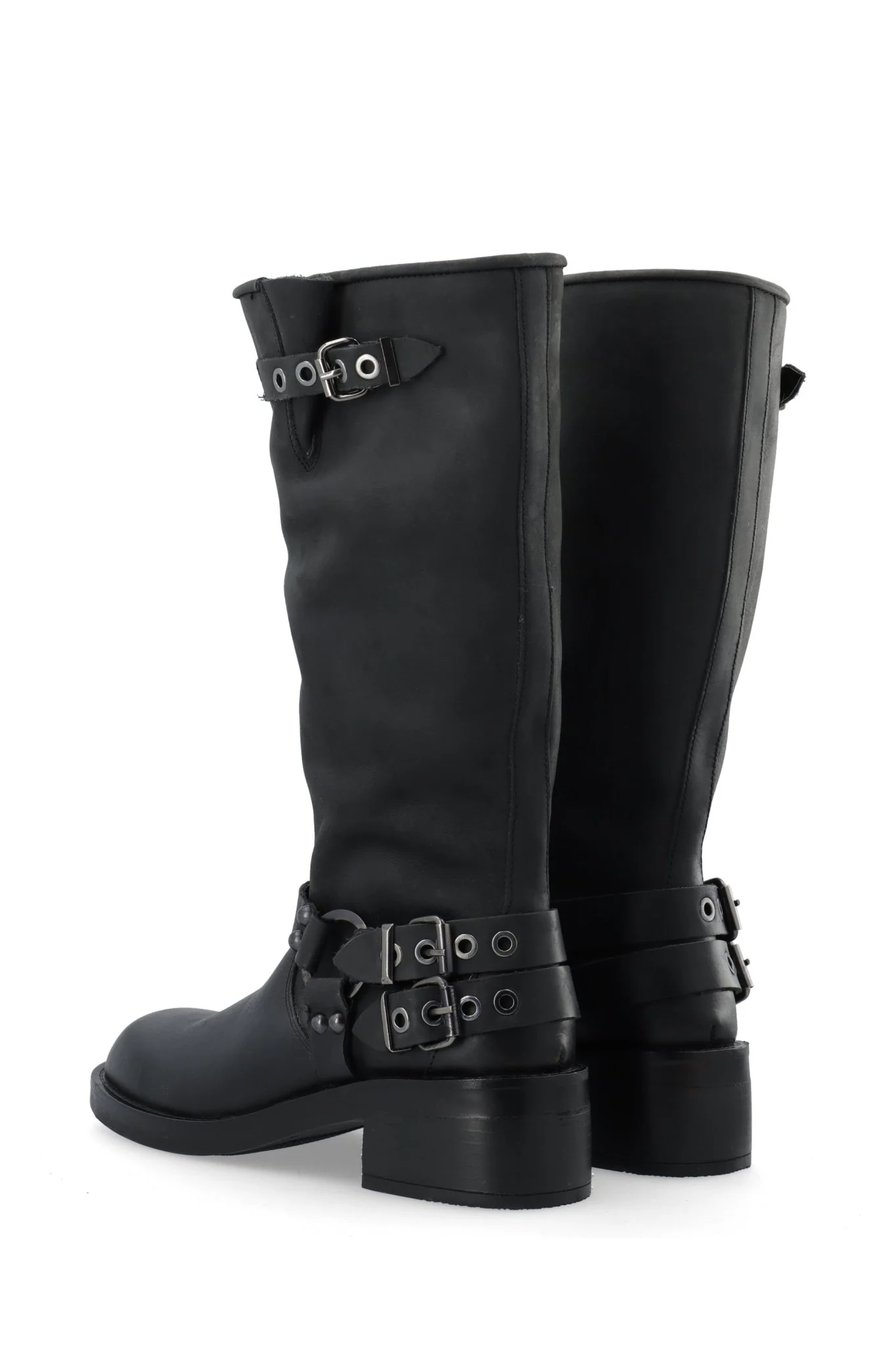 Biaharper Biker Boot Pull Up Leather Black - Image 7