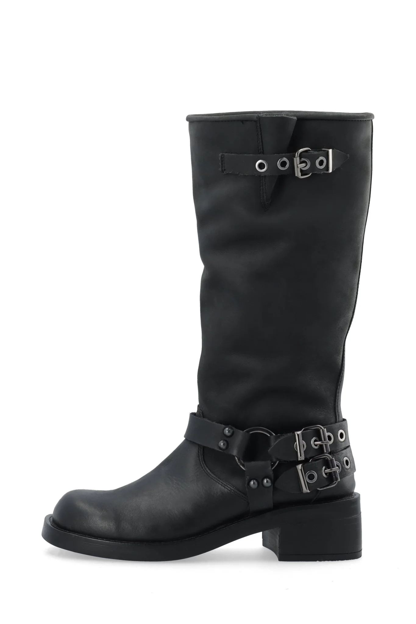 Biaharper Biker Boot Pull Up Leather Black - Image 9