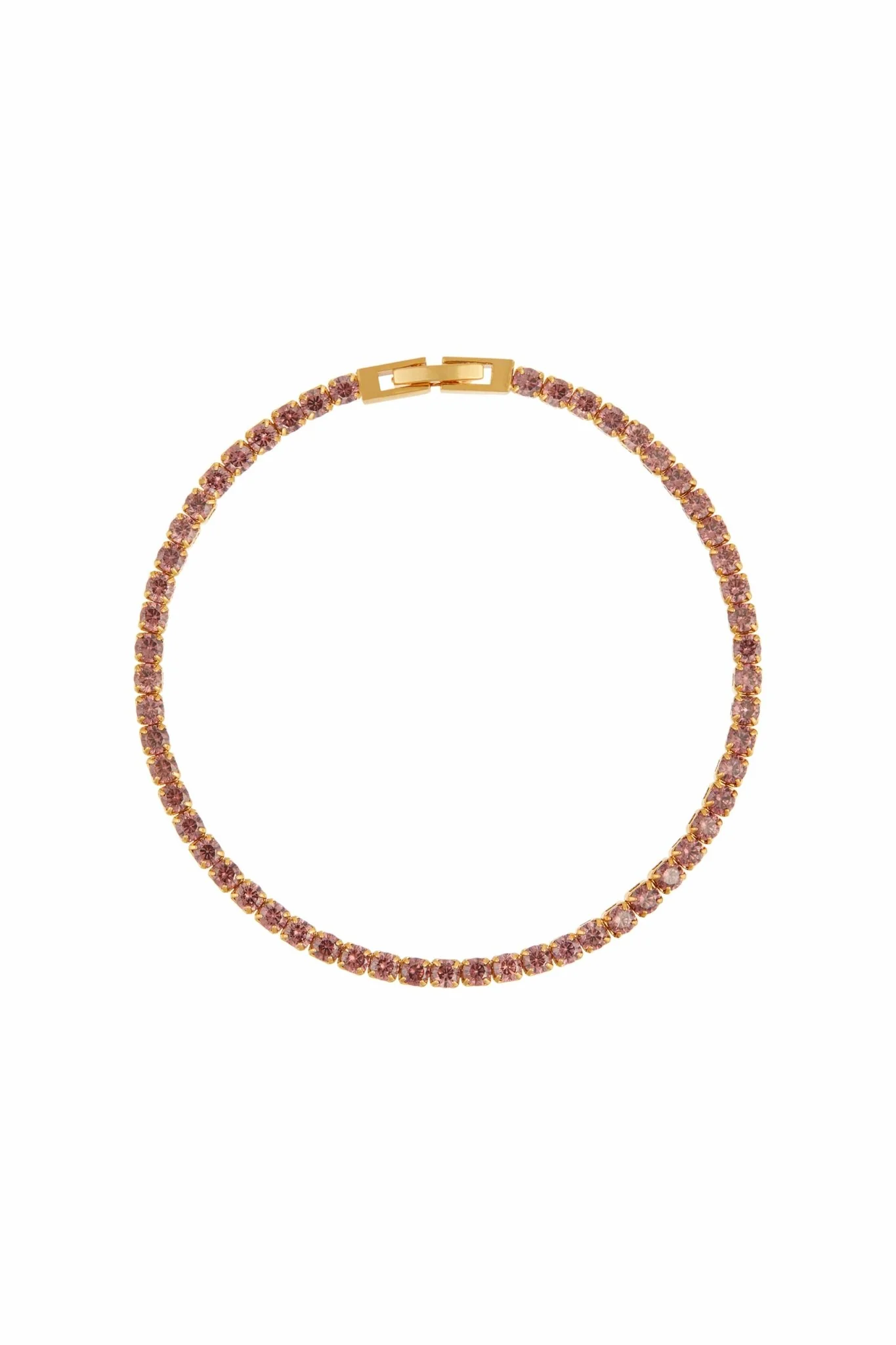 Rhodolite Tennis Bracelet Pale Gold