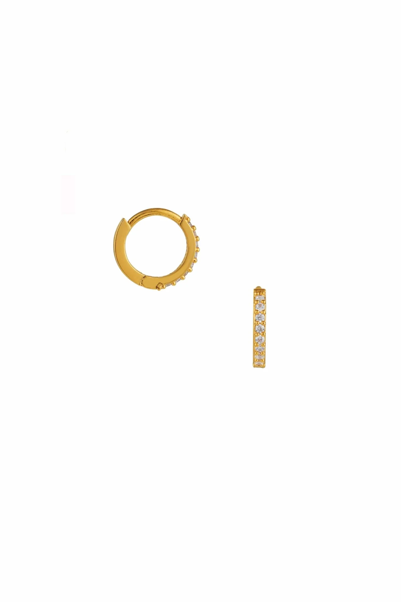 Pave Mini Micro Hoop Pale Gold
