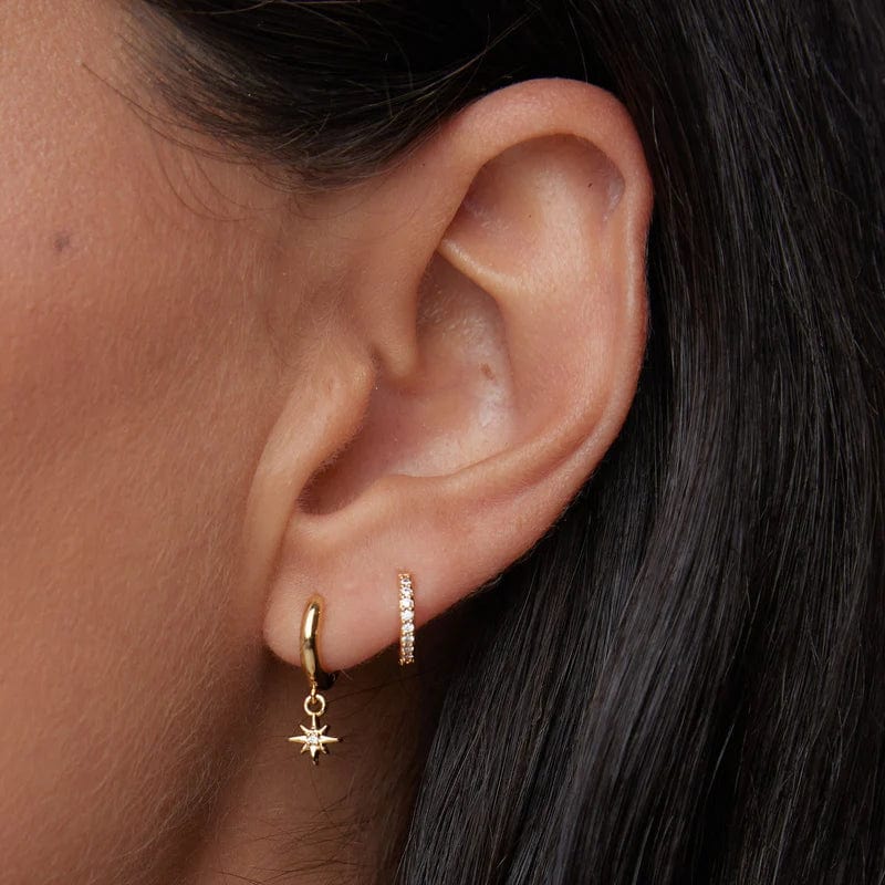 Pave Mini Micro Hoop Pale Gold - Image 2