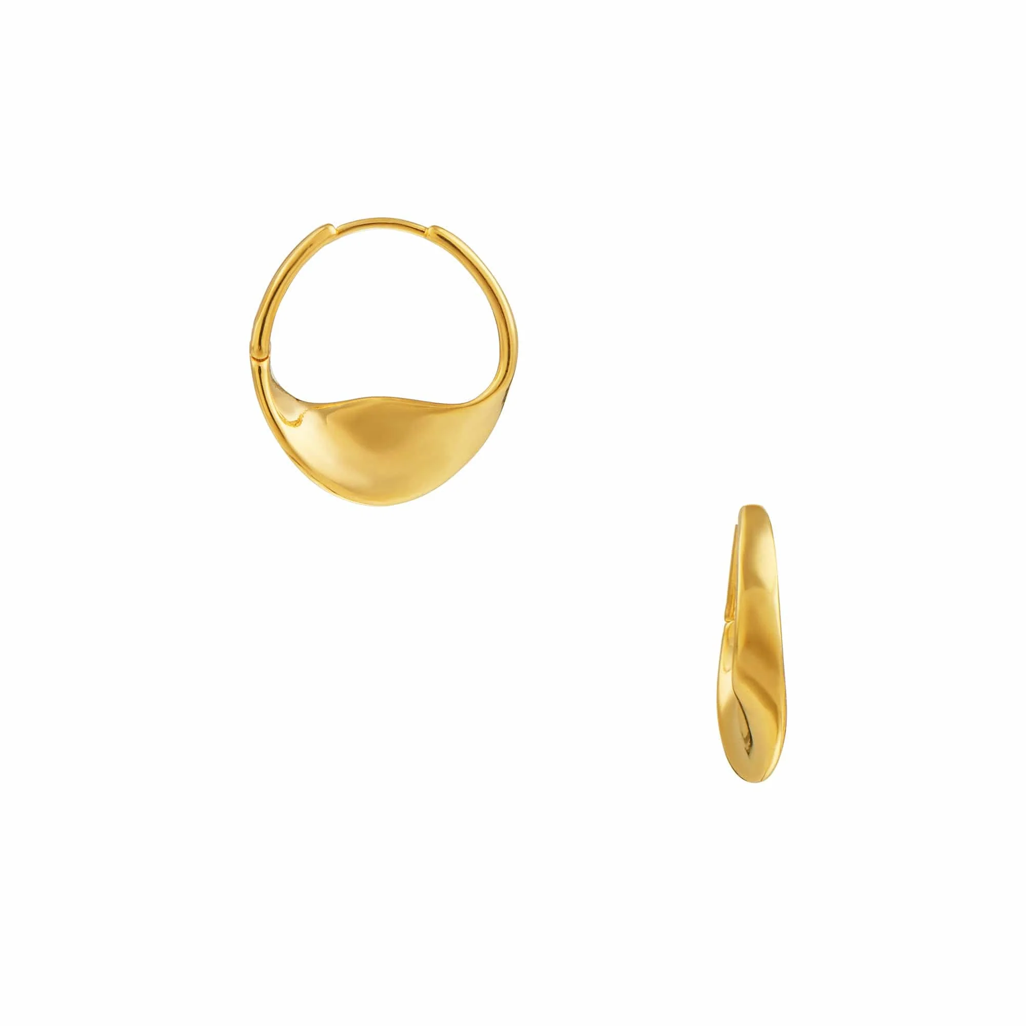 Ribbon Twist Mid Size Hoop Pale Gold