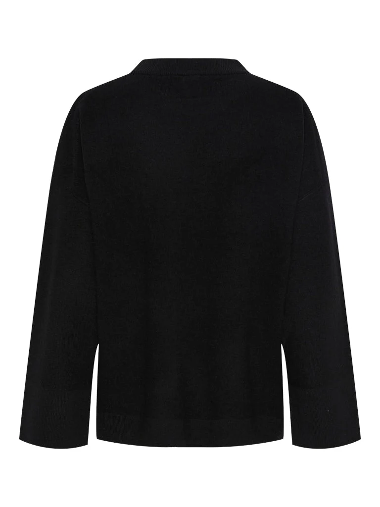 Yasemilie O-Neck Knit Pullover Black - Image 9