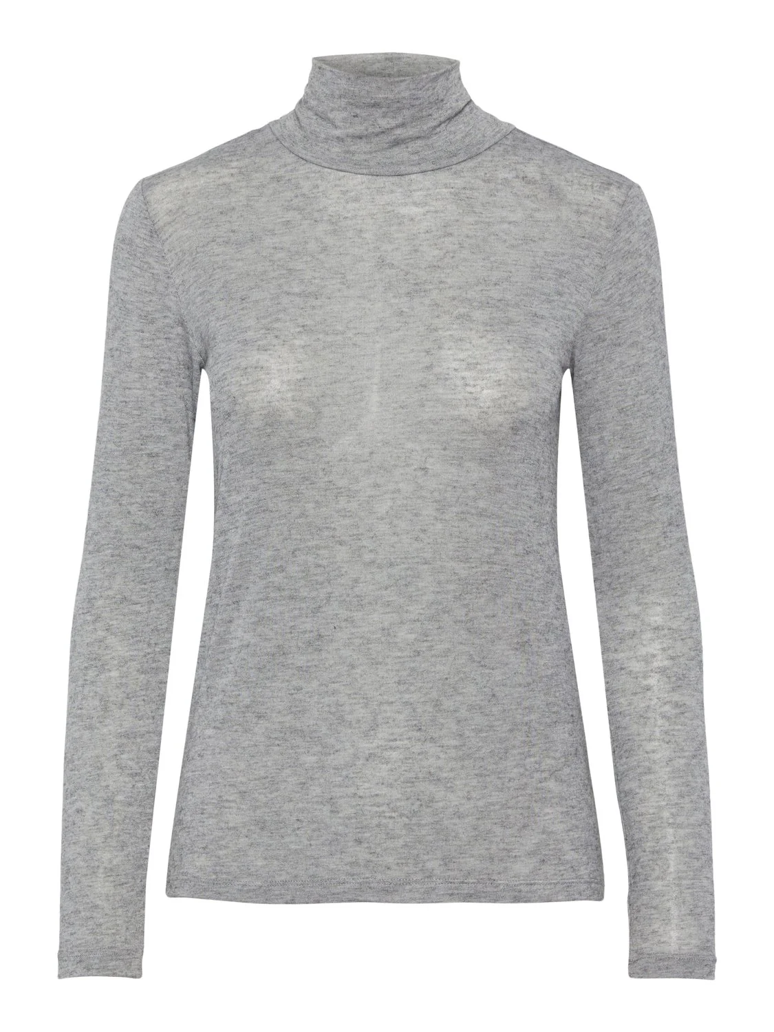 Yaswoola Ls High Neck Top Medium Grey Melange