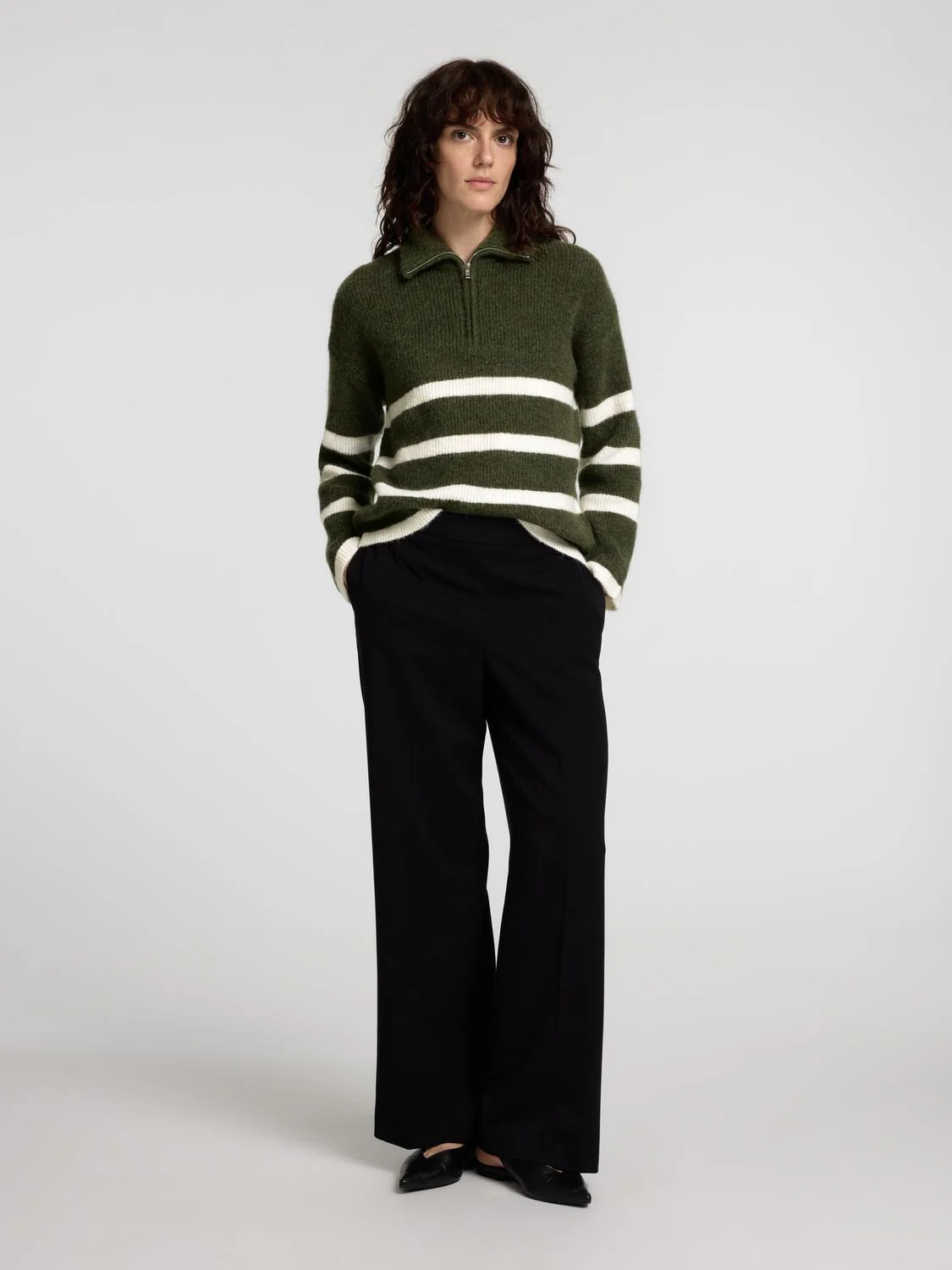 Maline Ls Knit Half Zip Kalamata Birch - Image 2