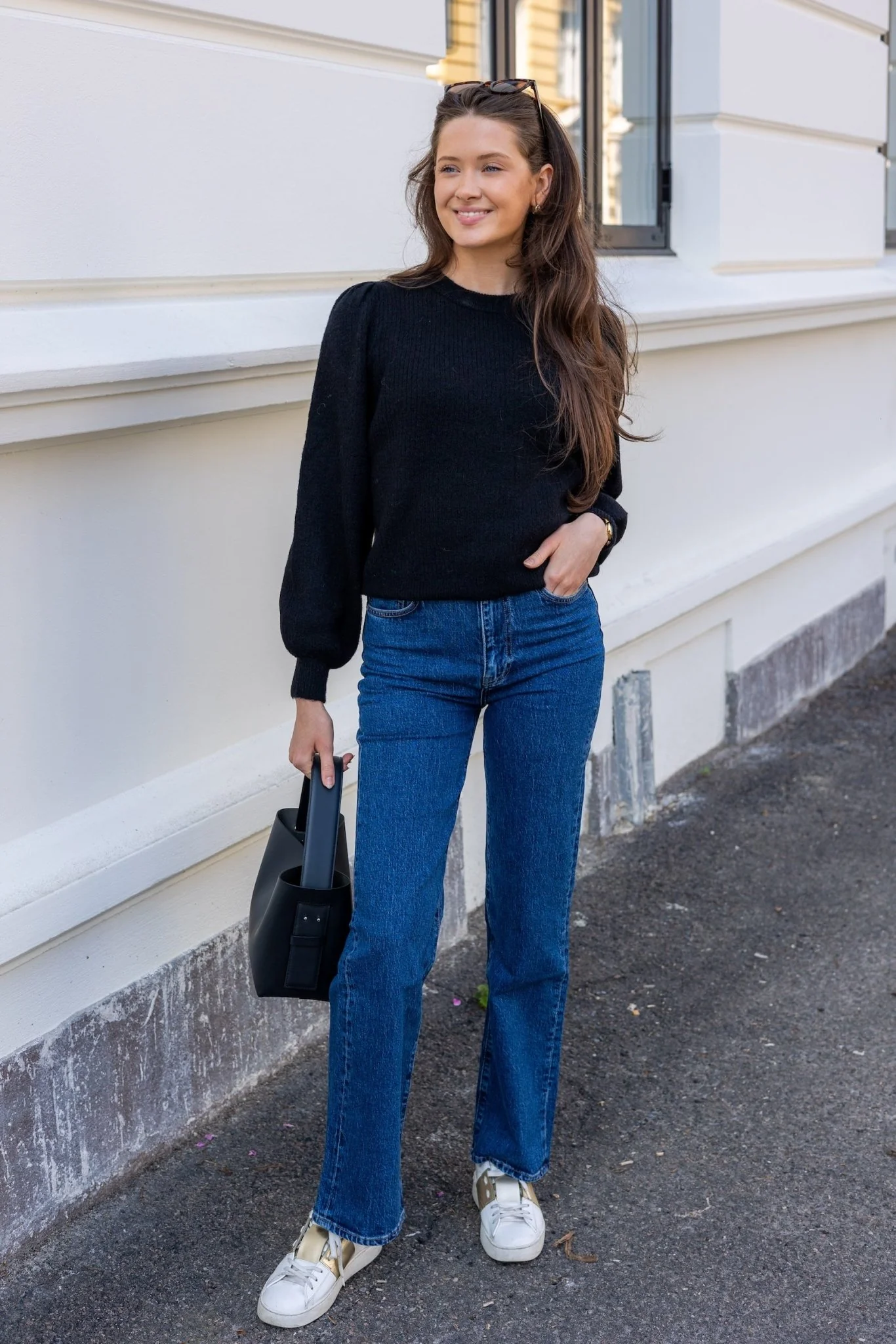 Lulu Ls Knit Rib O-Neck Black - Image 4