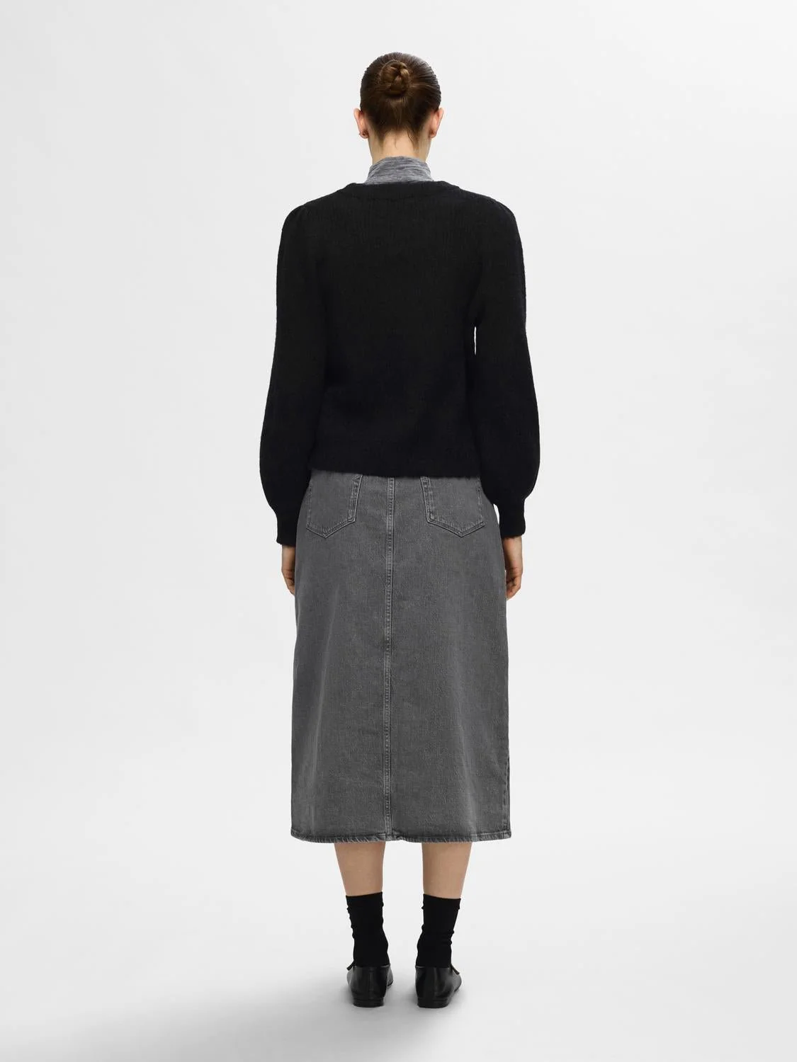 Lulu Ls Knit Rib O-Neck Black - Image 7