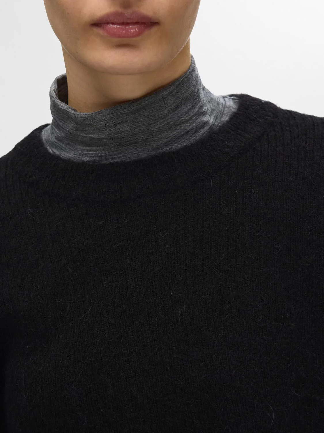Lulu Ls Knit Rib O-Neck Black - Image 9