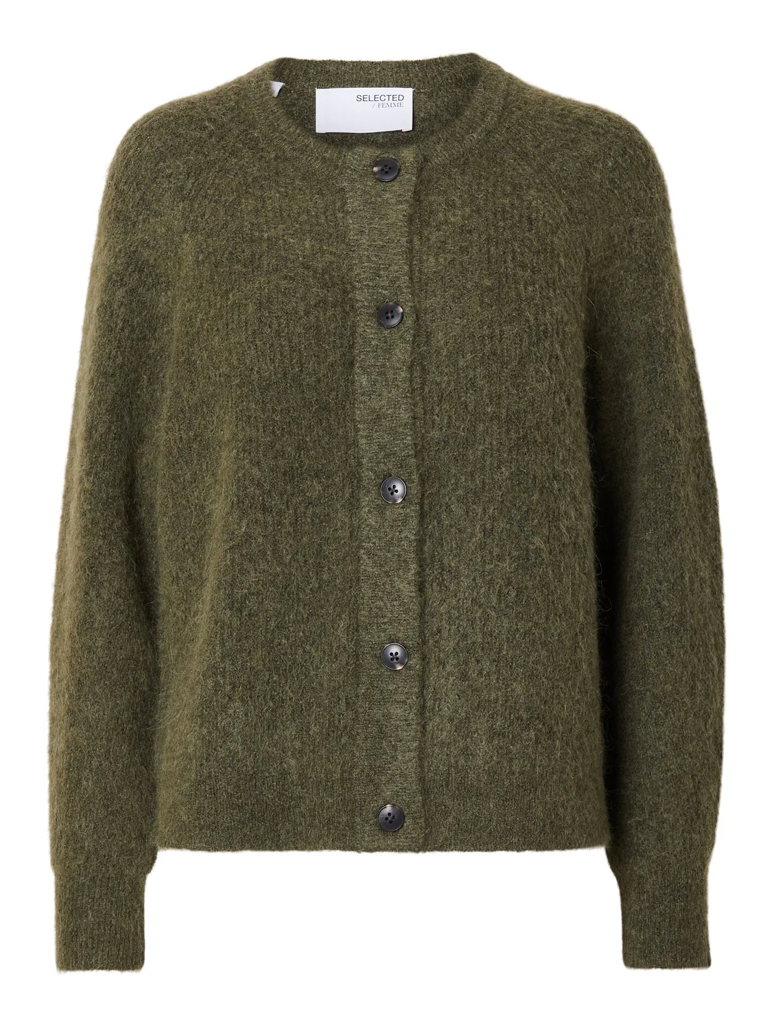 Lulu Ls Knit Short Cardigan B Kalamata Melange