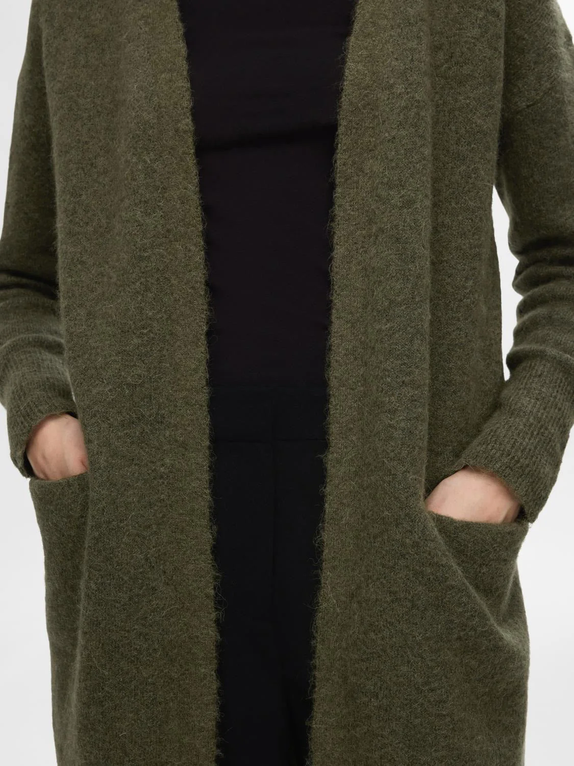 Lulu New Ls Knit Long Cardigan B Kalamata Melange - Image 4