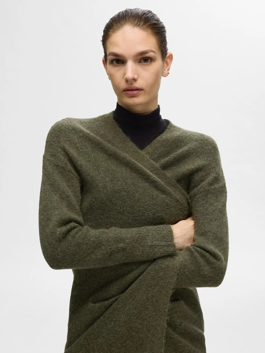 Lulu New Ls Knit Long Cardigan B Kalamata Melange - Image 6