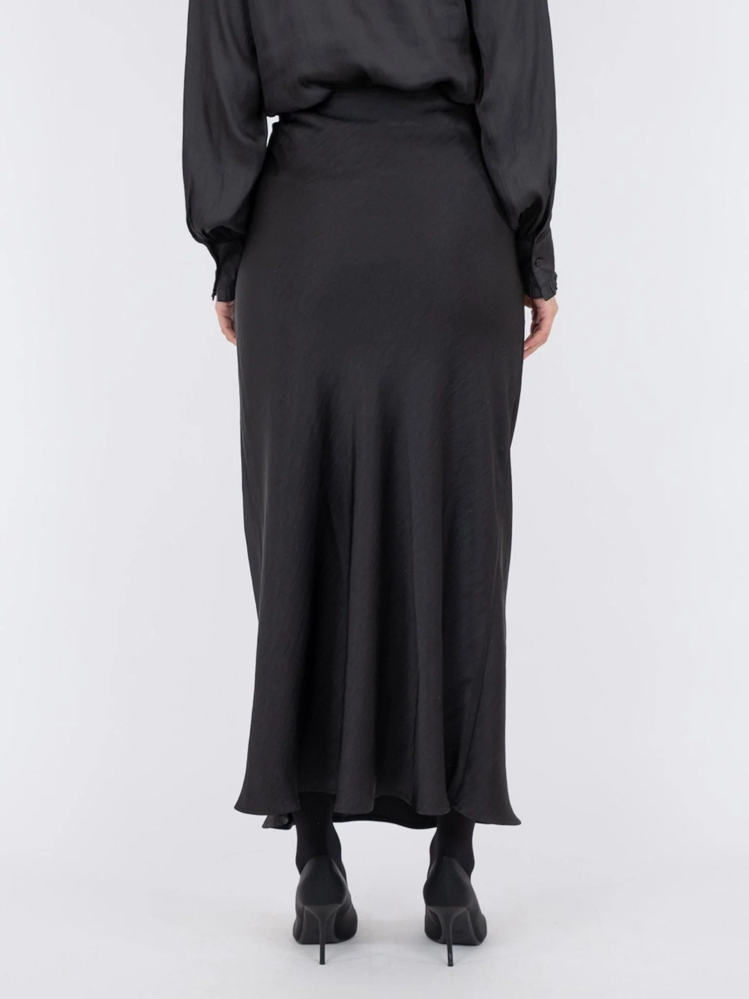 Vicky Heavy Sateen Skirt Black - Image 12