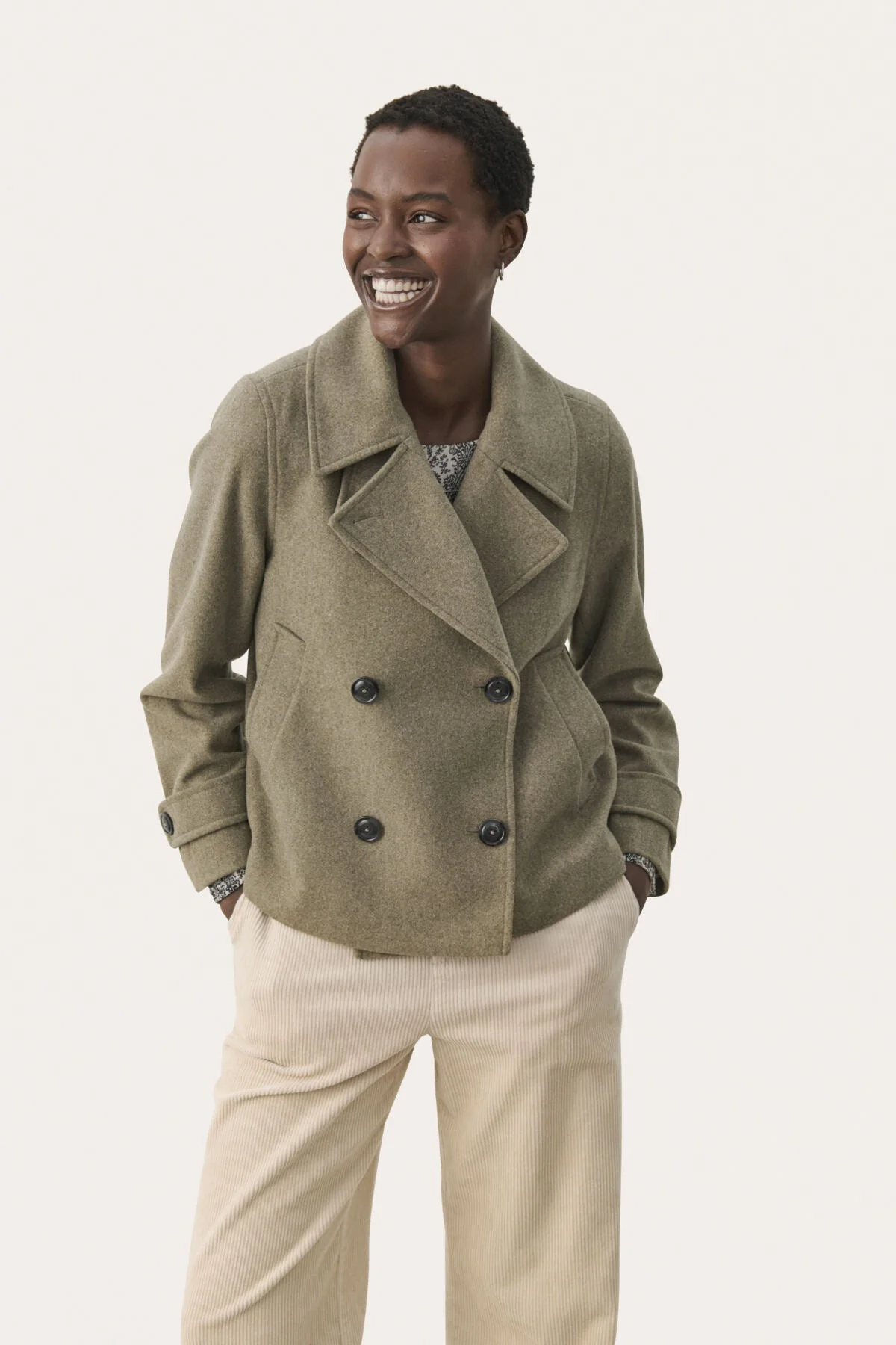 Lillianpw Outerwear Vetiver Melange - Image 9