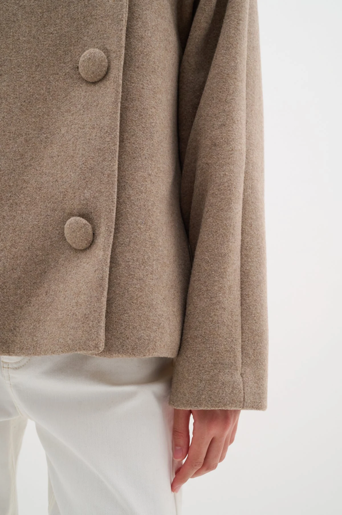 Perryiw Short Coat Sandy Grey Melange - Image 4