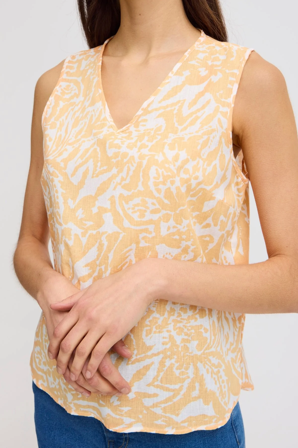 Maddie Top 1 Fransa Aop 02F Apricot - Image 6