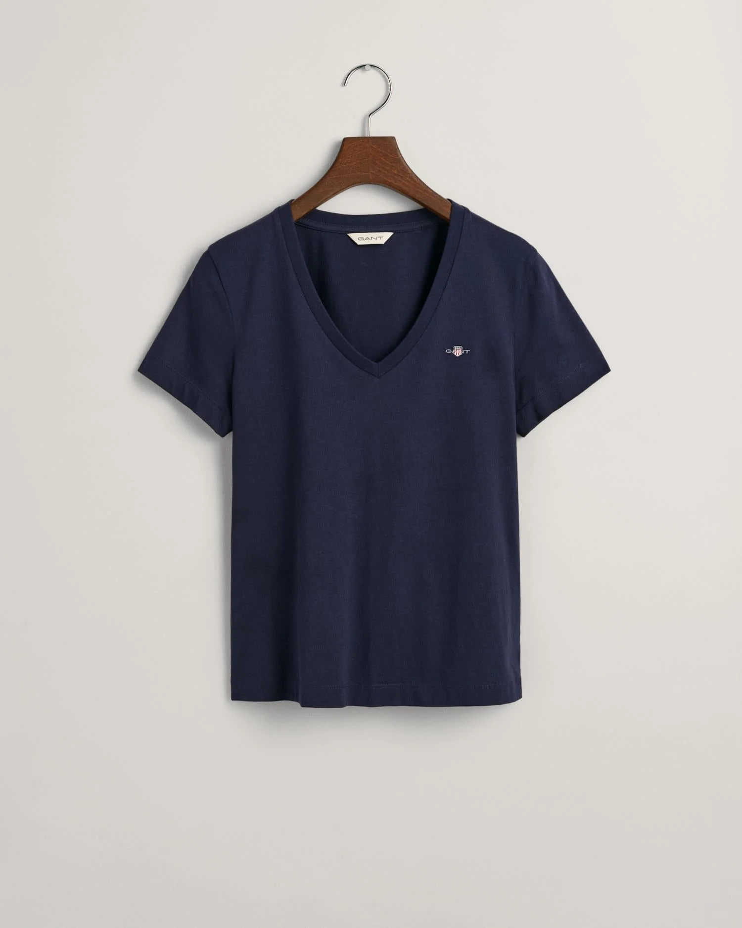 Shield V-Neck T-Shirt Evening Blue - Image 2