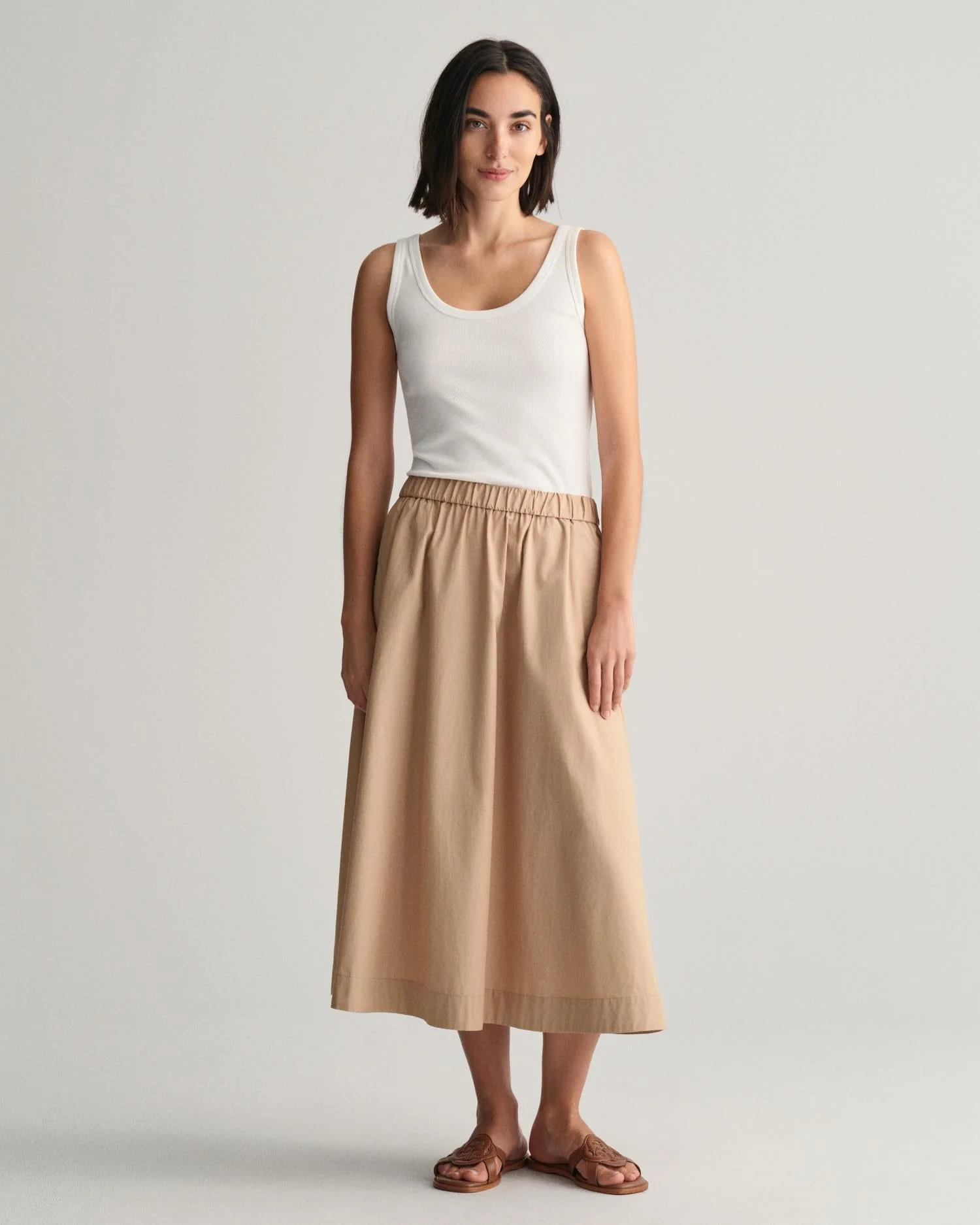 Lightweight Chino Skirt Dark Khaki