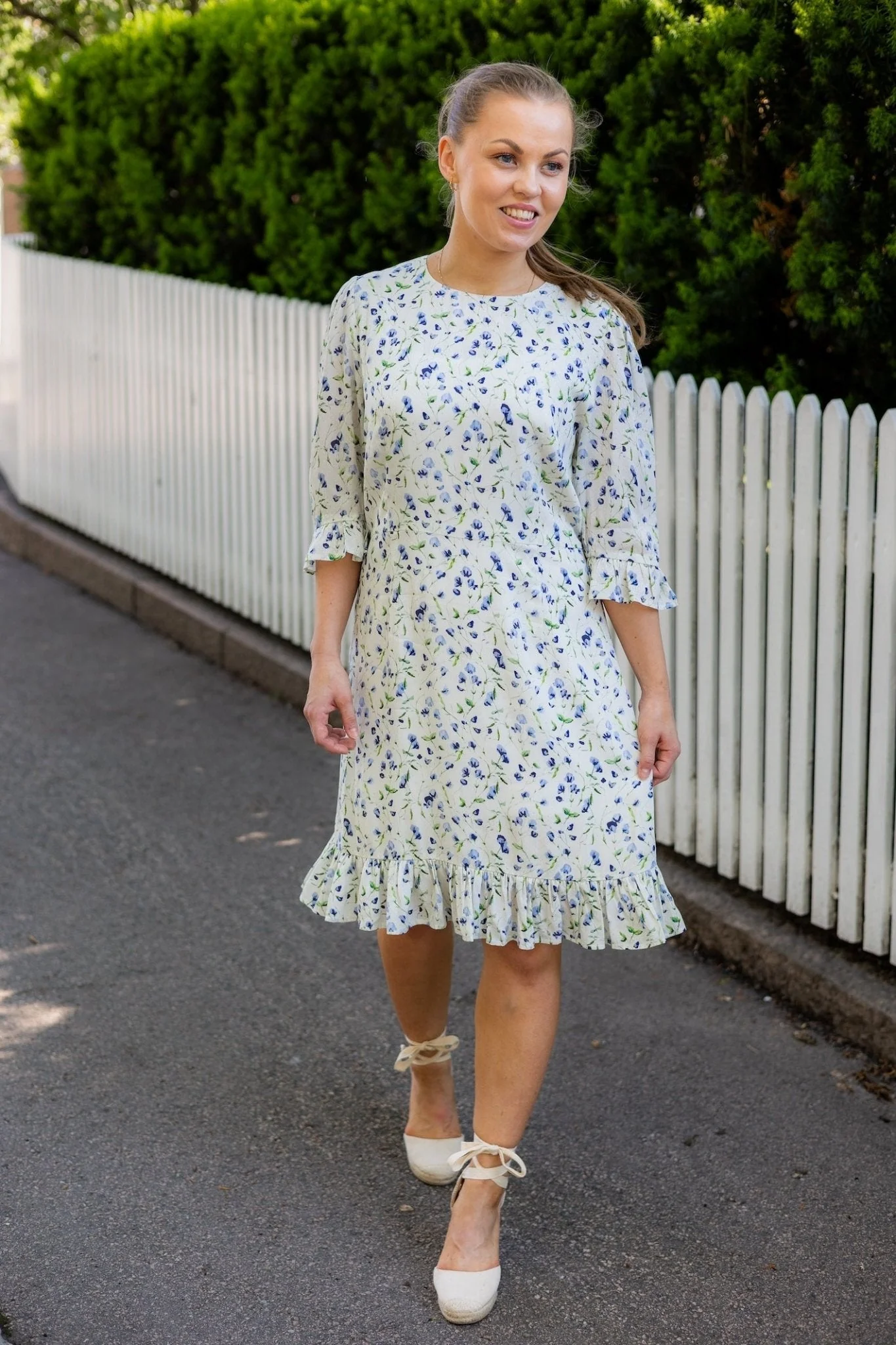 Annabella Dress Blue Branch Print - Image 5