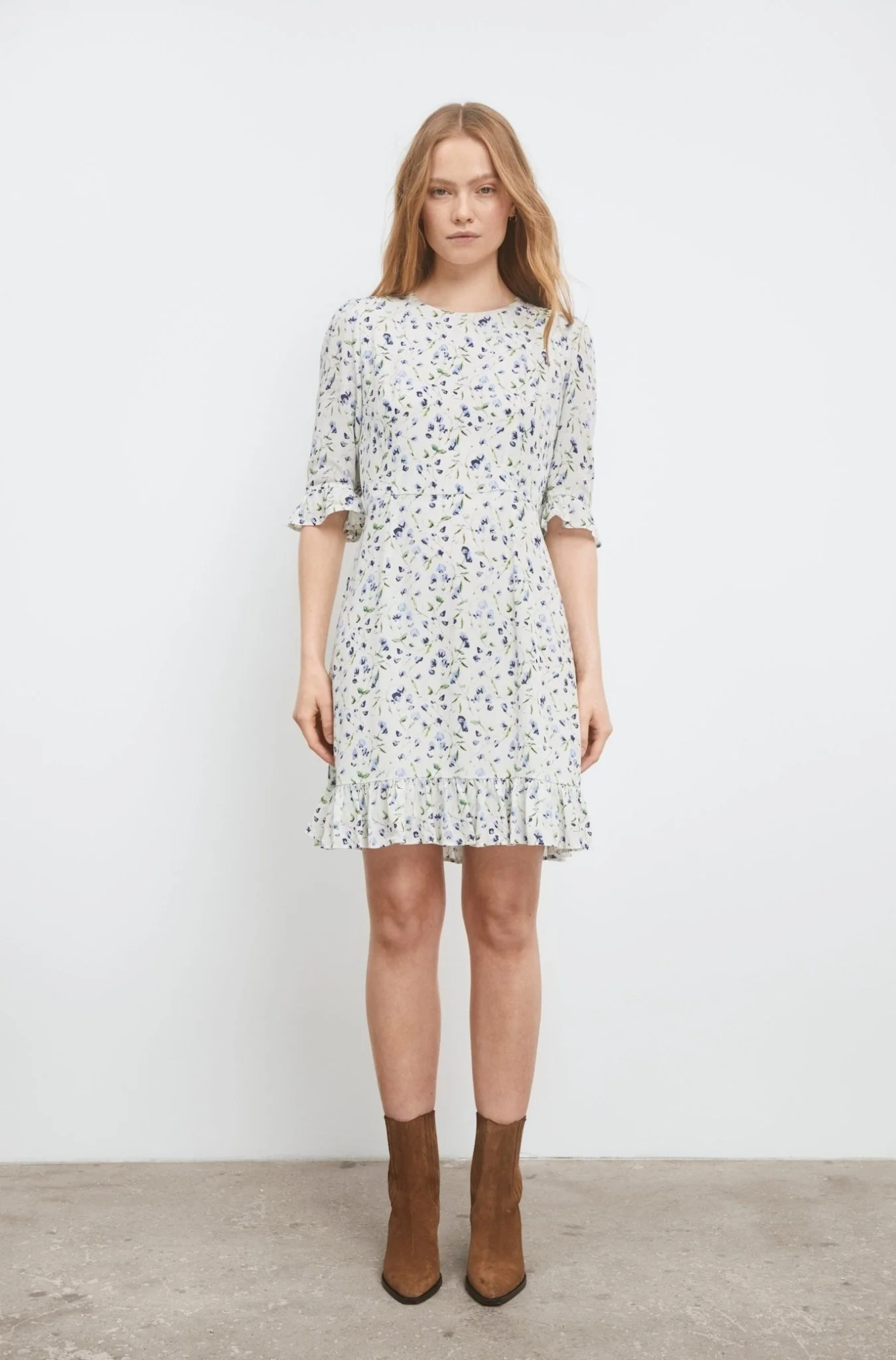 Annabella Dress Blue Branch Print - Image 7