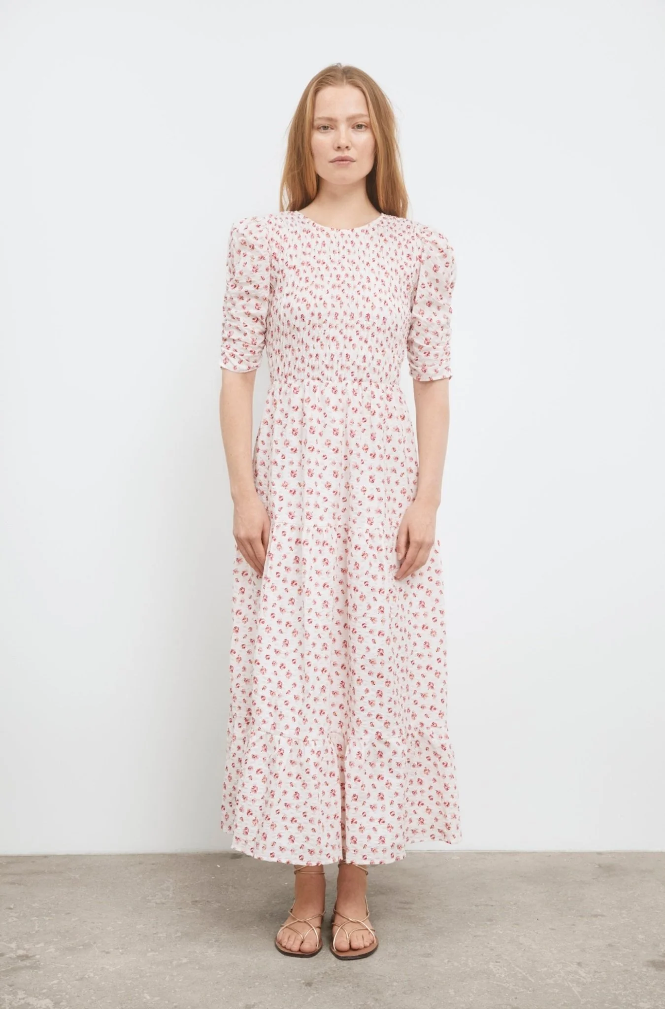 Dovie Crepe Dress White Berry Print