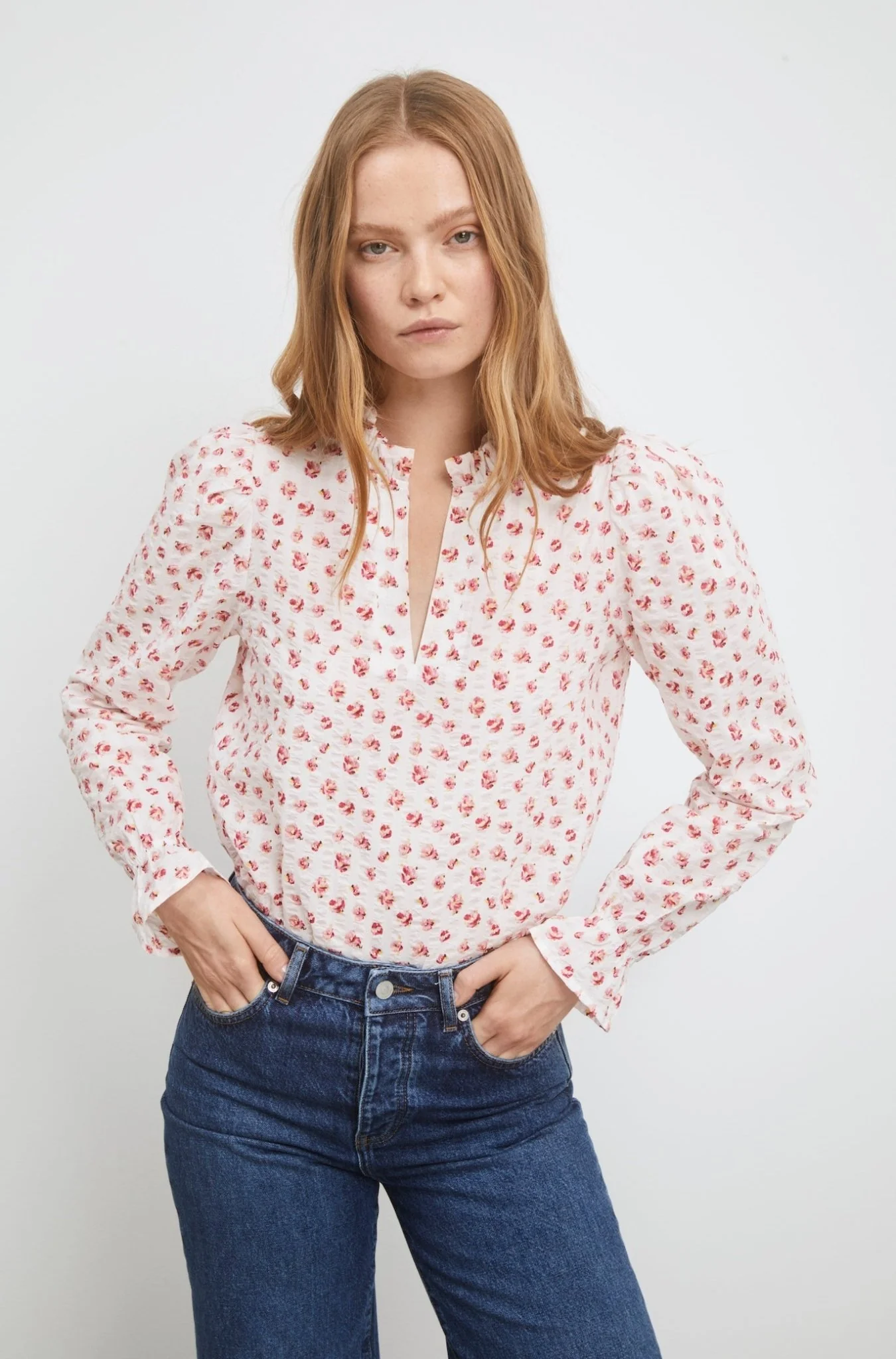 Jenny Crepe Blouse White Berry Print - Image 5