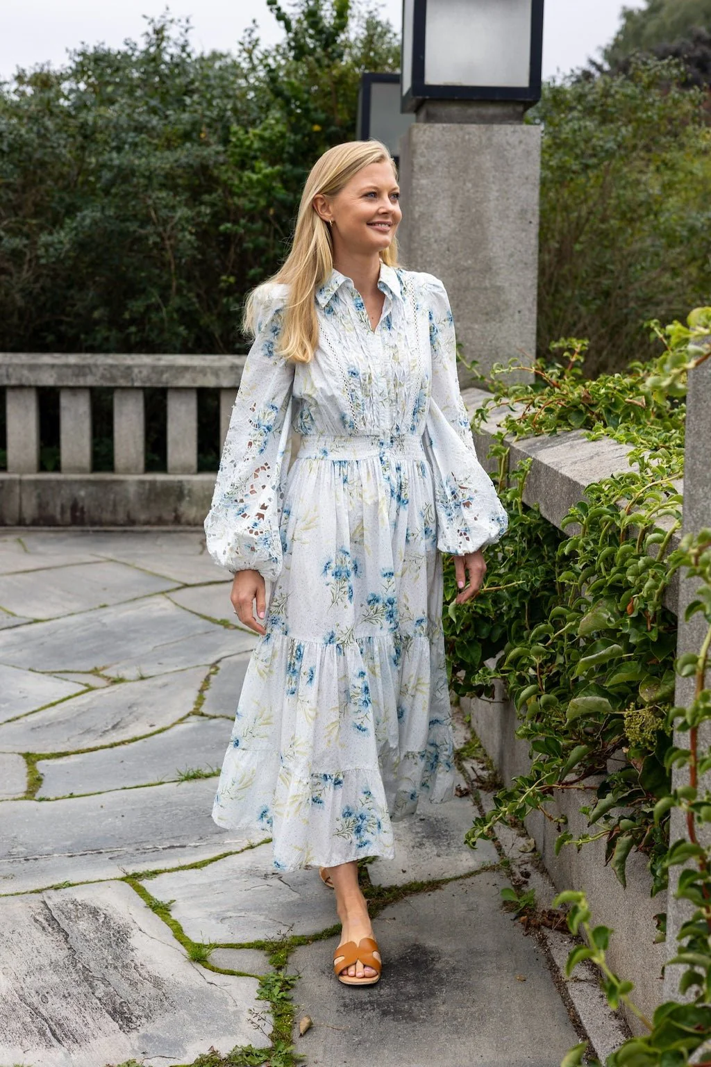 Poplin Midi Dress Blue Field