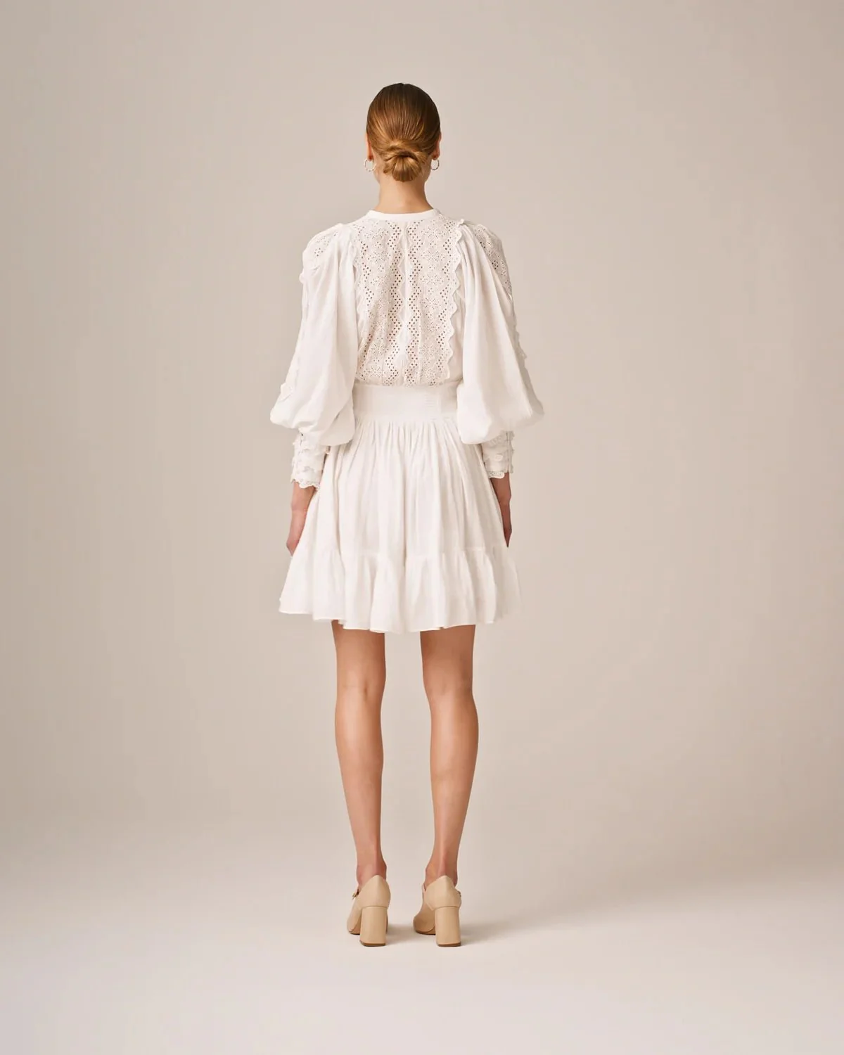 Cotton Slub Mini Dress Perfect White - Image 10