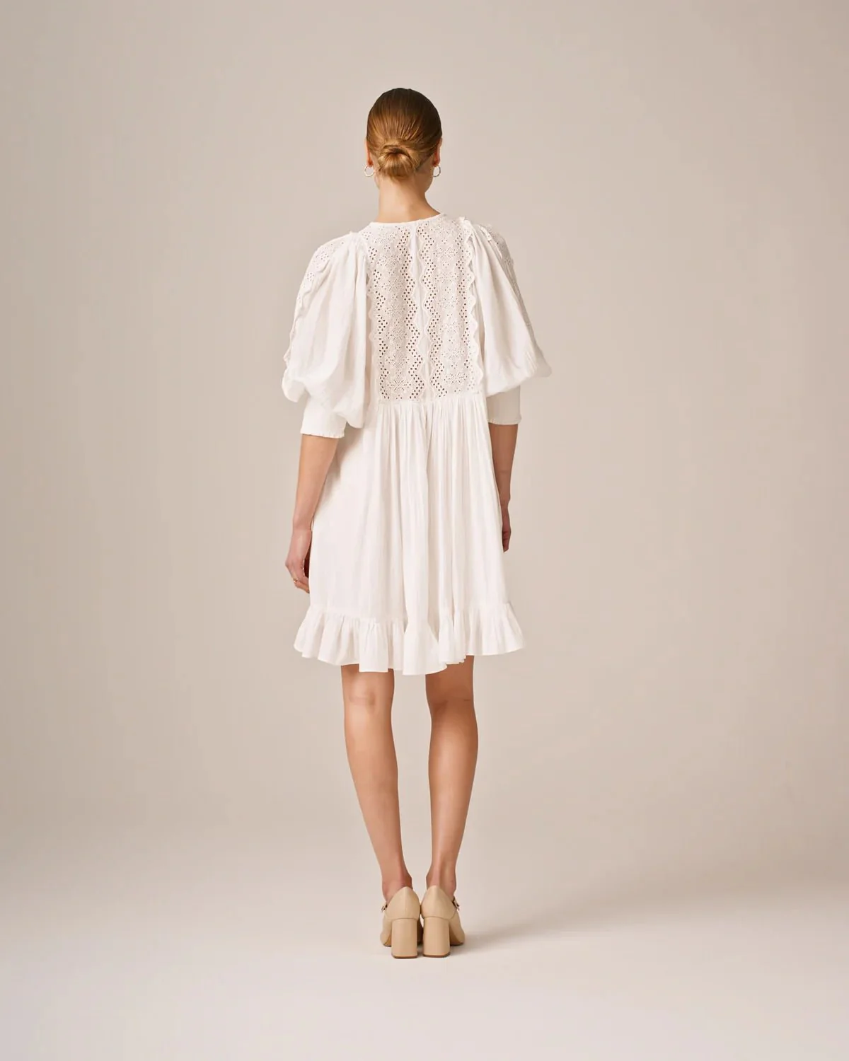 Cotton Slub Shift Dress Perfect White - Image 3