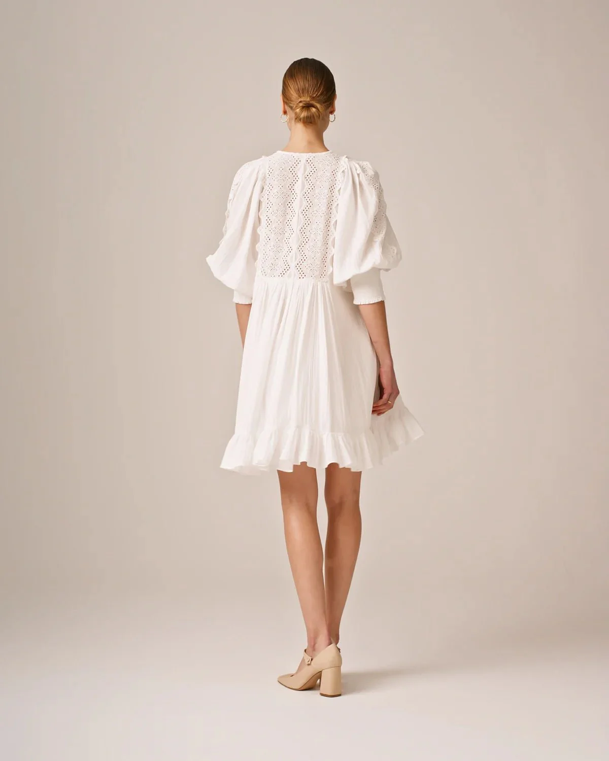 Cotton Slub Shift Dress Perfect White - Image 4