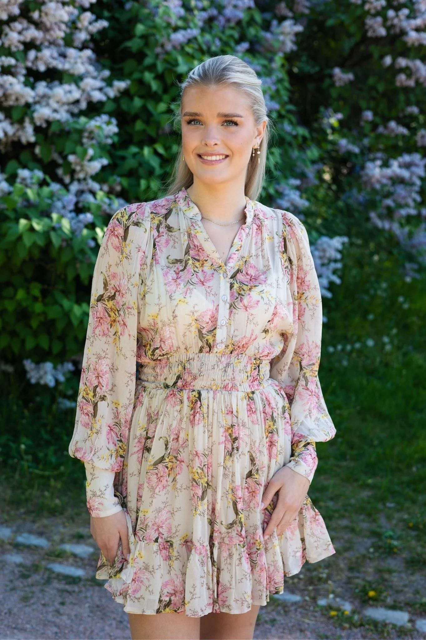 Georgette Mini Dress Vintage Lilies