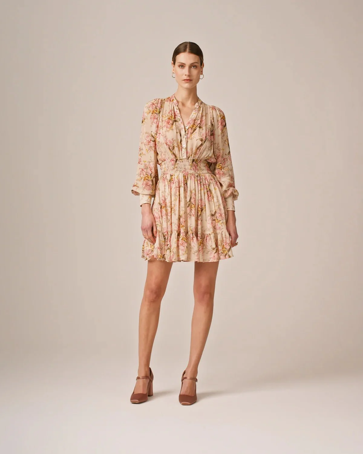 Georgette Mini Dress Vintage Lilies - Image 5