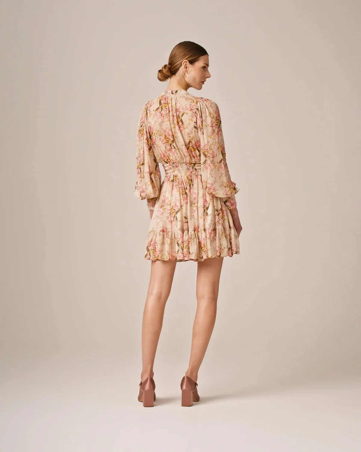 Georgette Mini Dress Vintage Lilies - Image 6