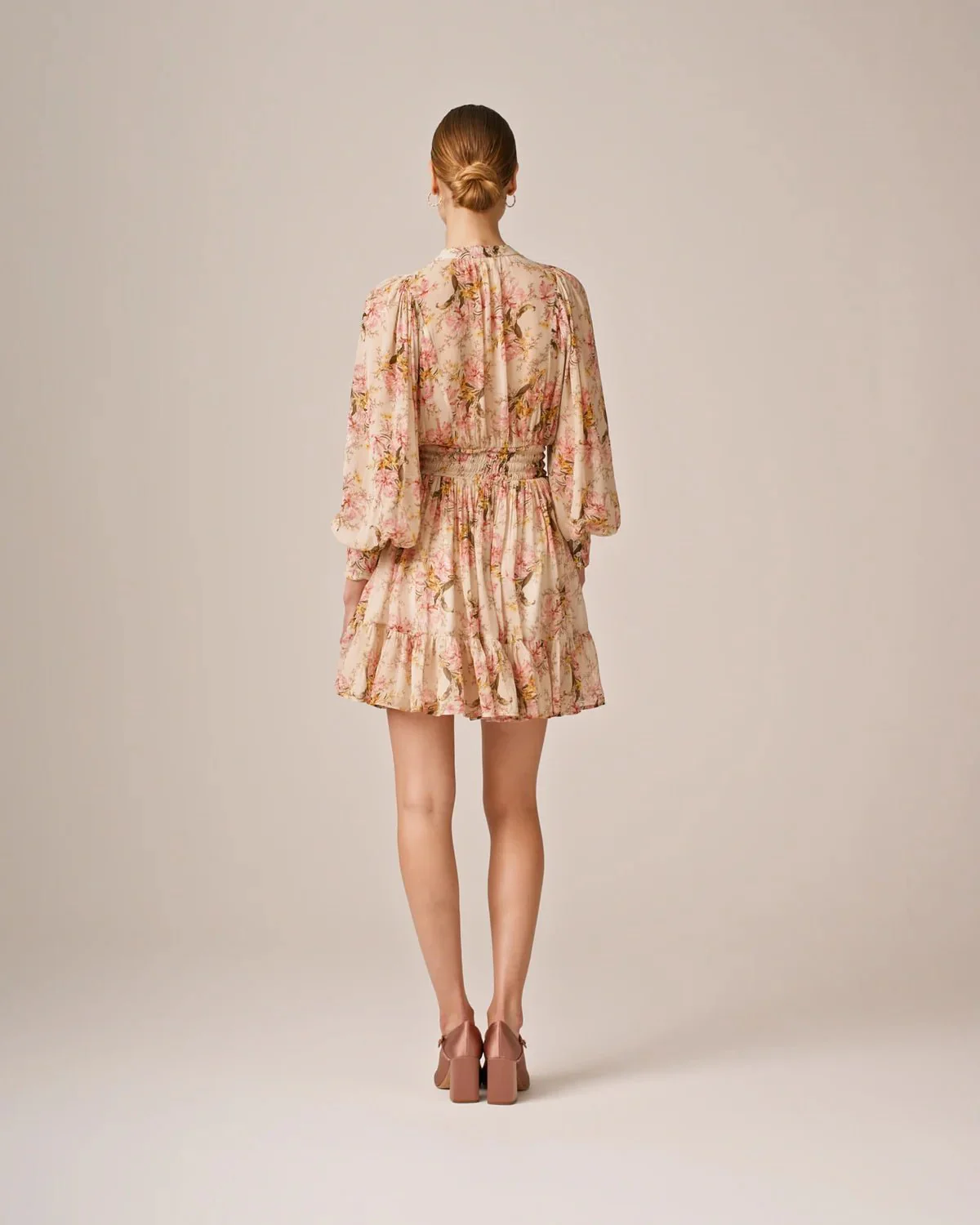 Georgette Mini Dress Vintage Lilies - Image 7