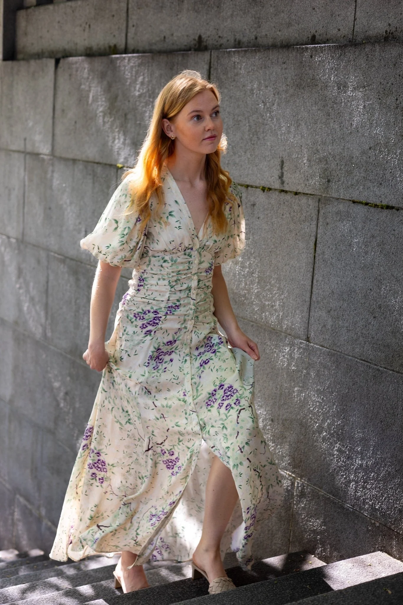 Crepe Satin Rouching Gown Dreamy Lilac - Image 3