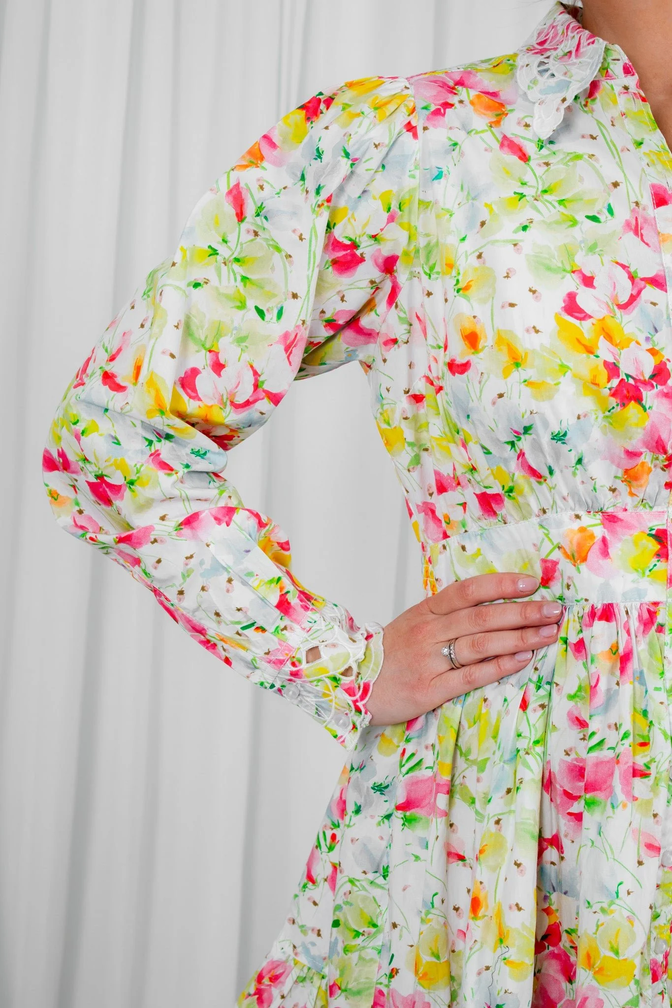 Poplin Button Down Mini Dress Flora - Image 9