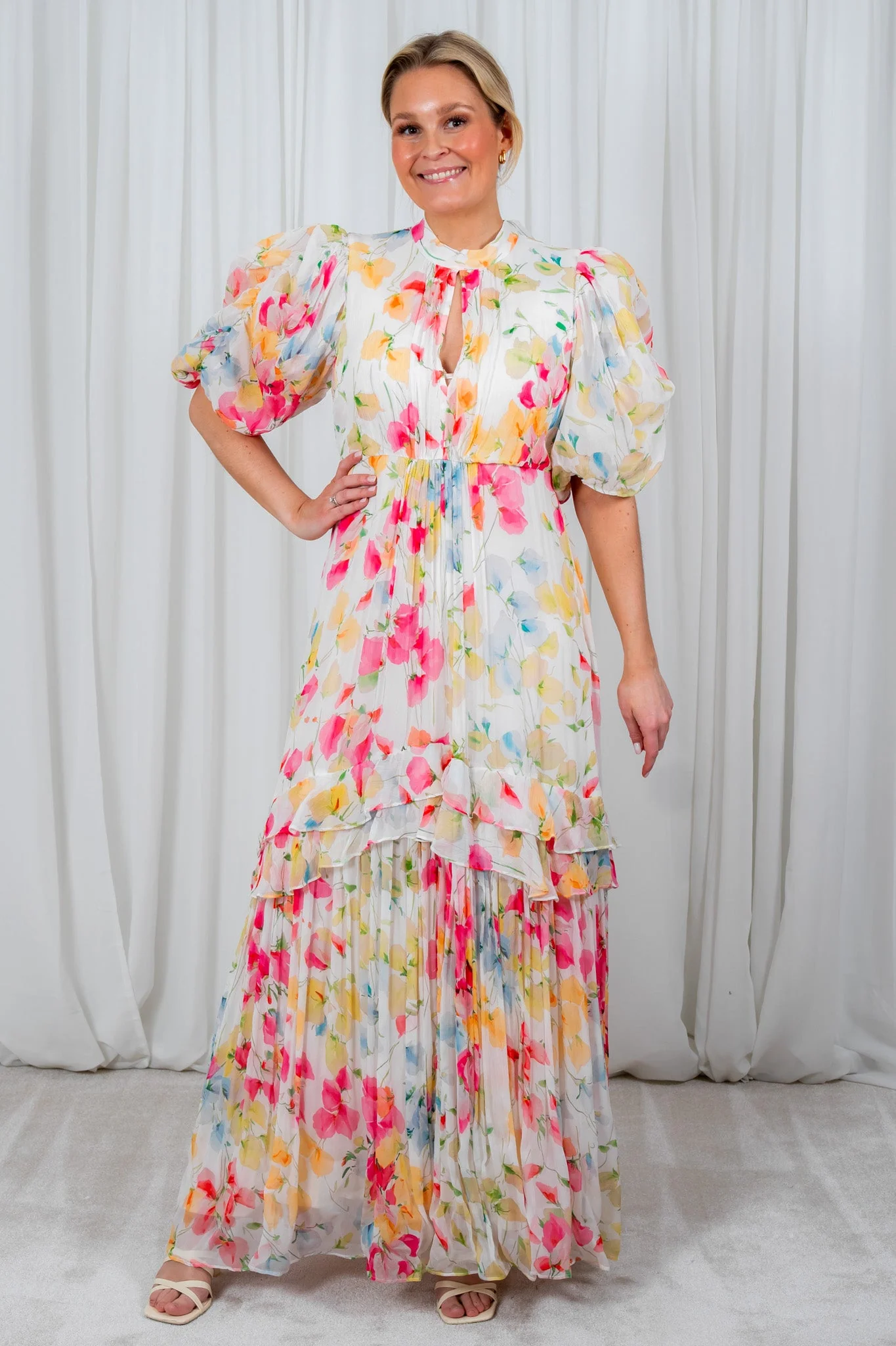 Chiffon Tieback Gown Wildflowers