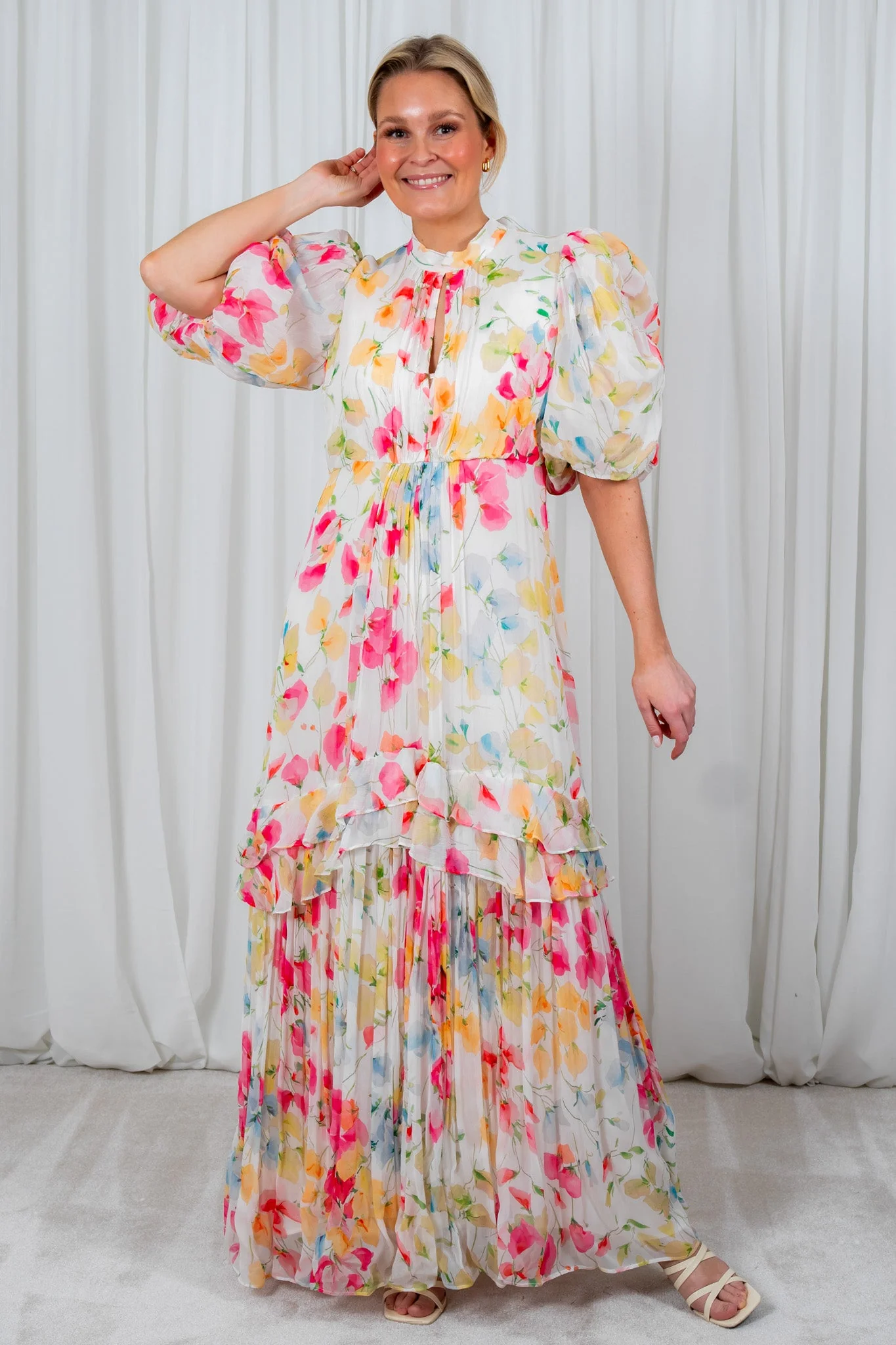 Chiffon Tieback Gown Wildflowers - Image 3