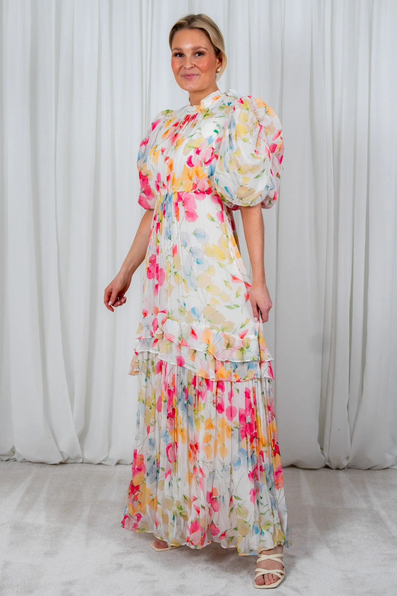 Chiffon Tieback Gown Wildflowers - Image 4