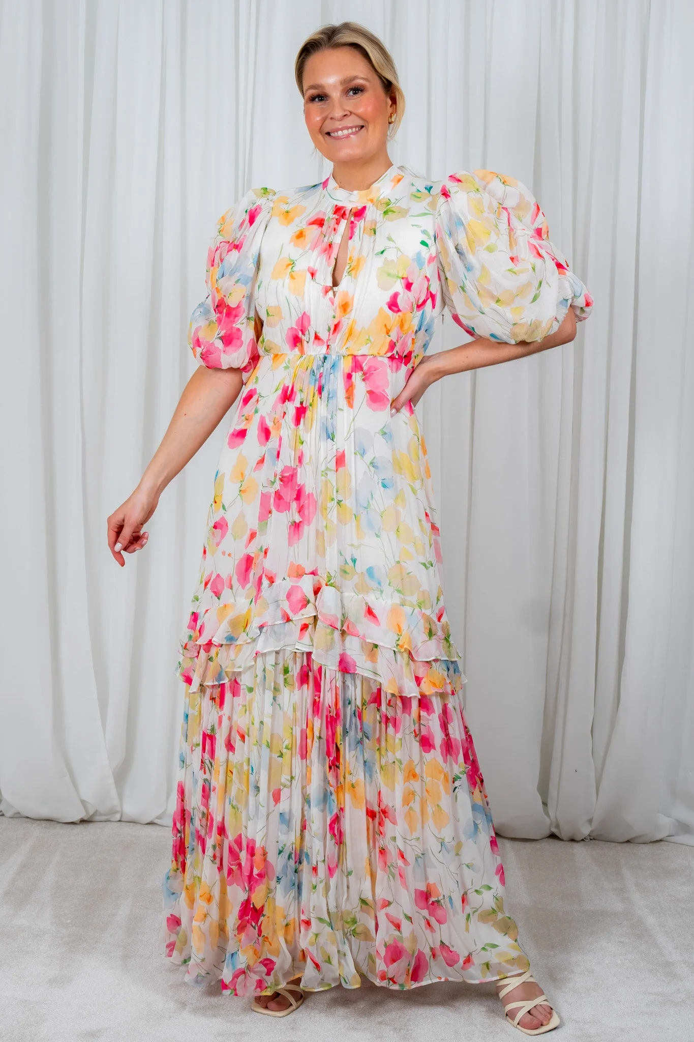 Chiffon Tieback Gown Wildflowers - Image 7
