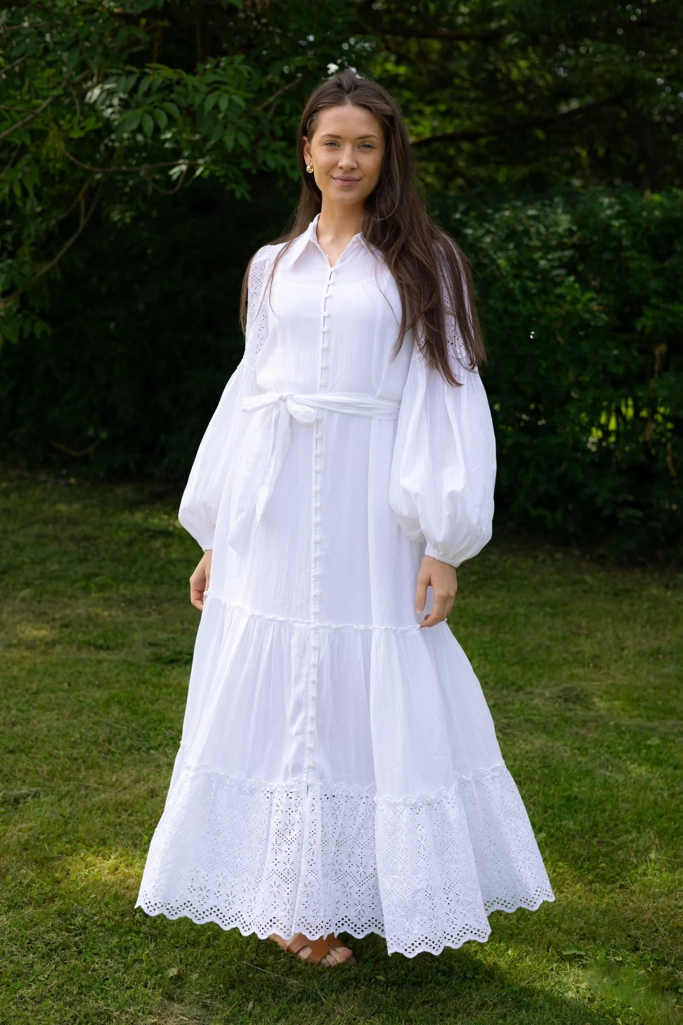 Cotton Slub Shirt Dress Perfect White