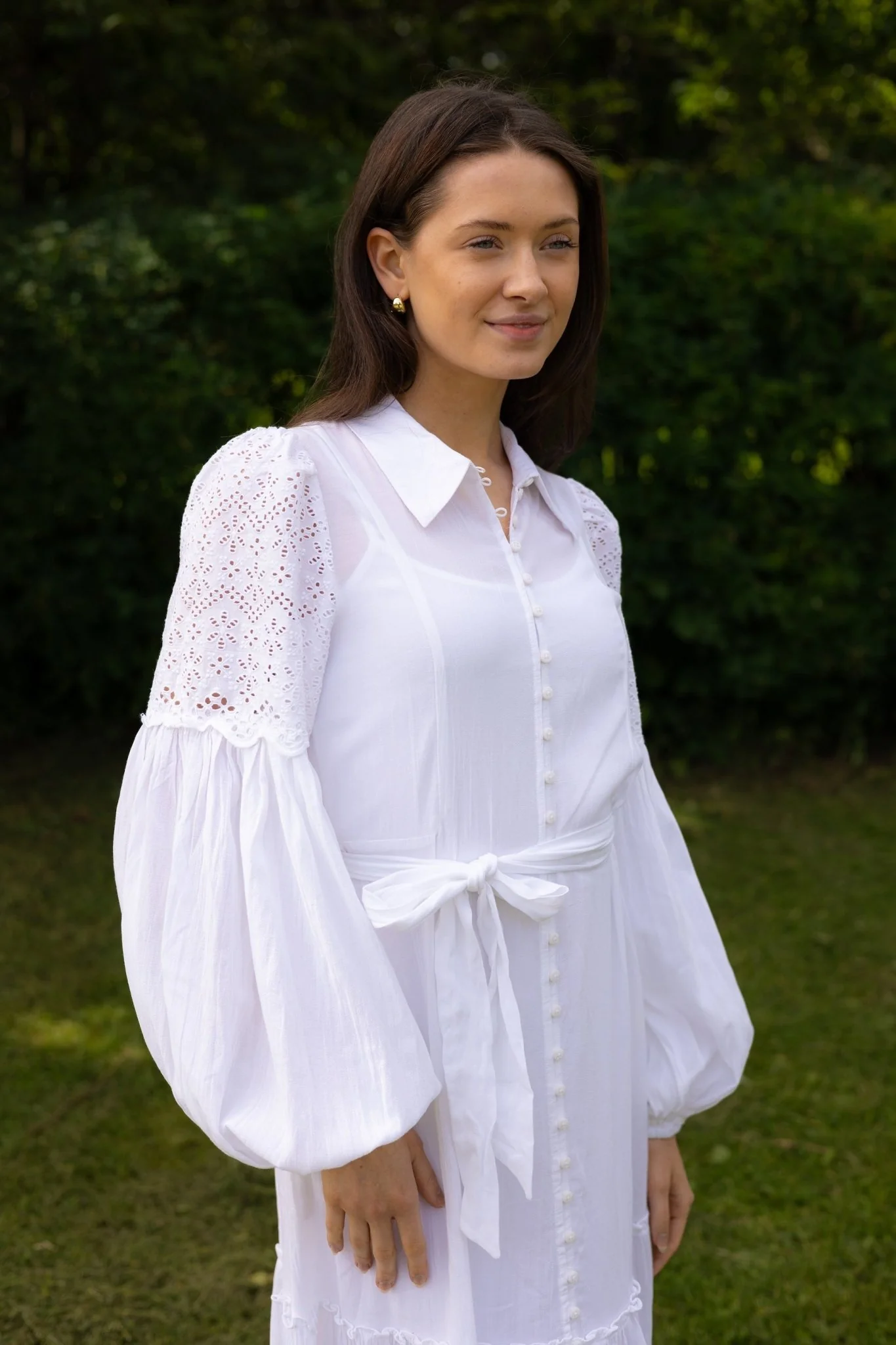 Cotton Slub Shirt Dress Perfect White - Image 2