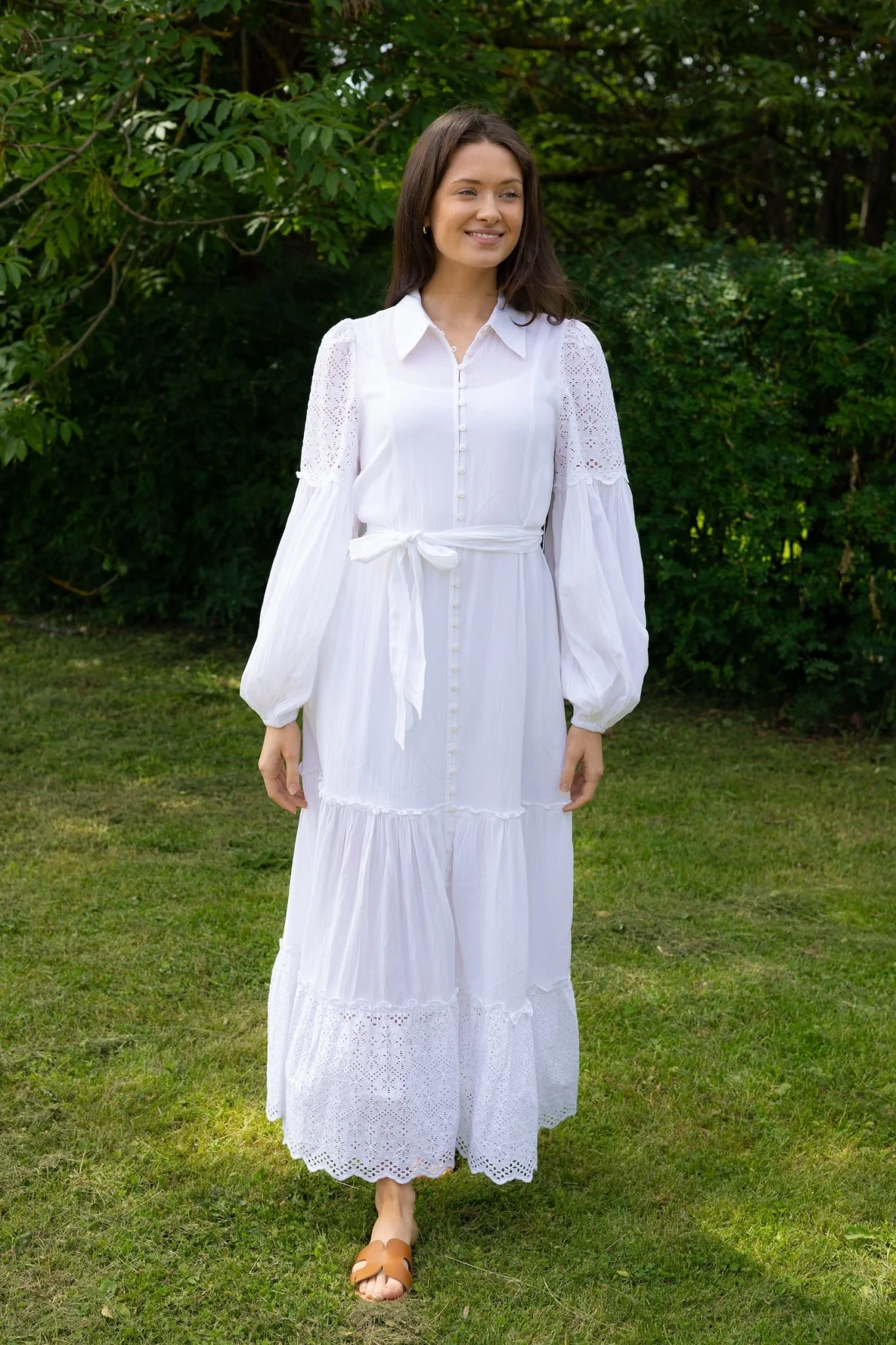 Cotton Slub Shirt Dress Perfect White - Image 3