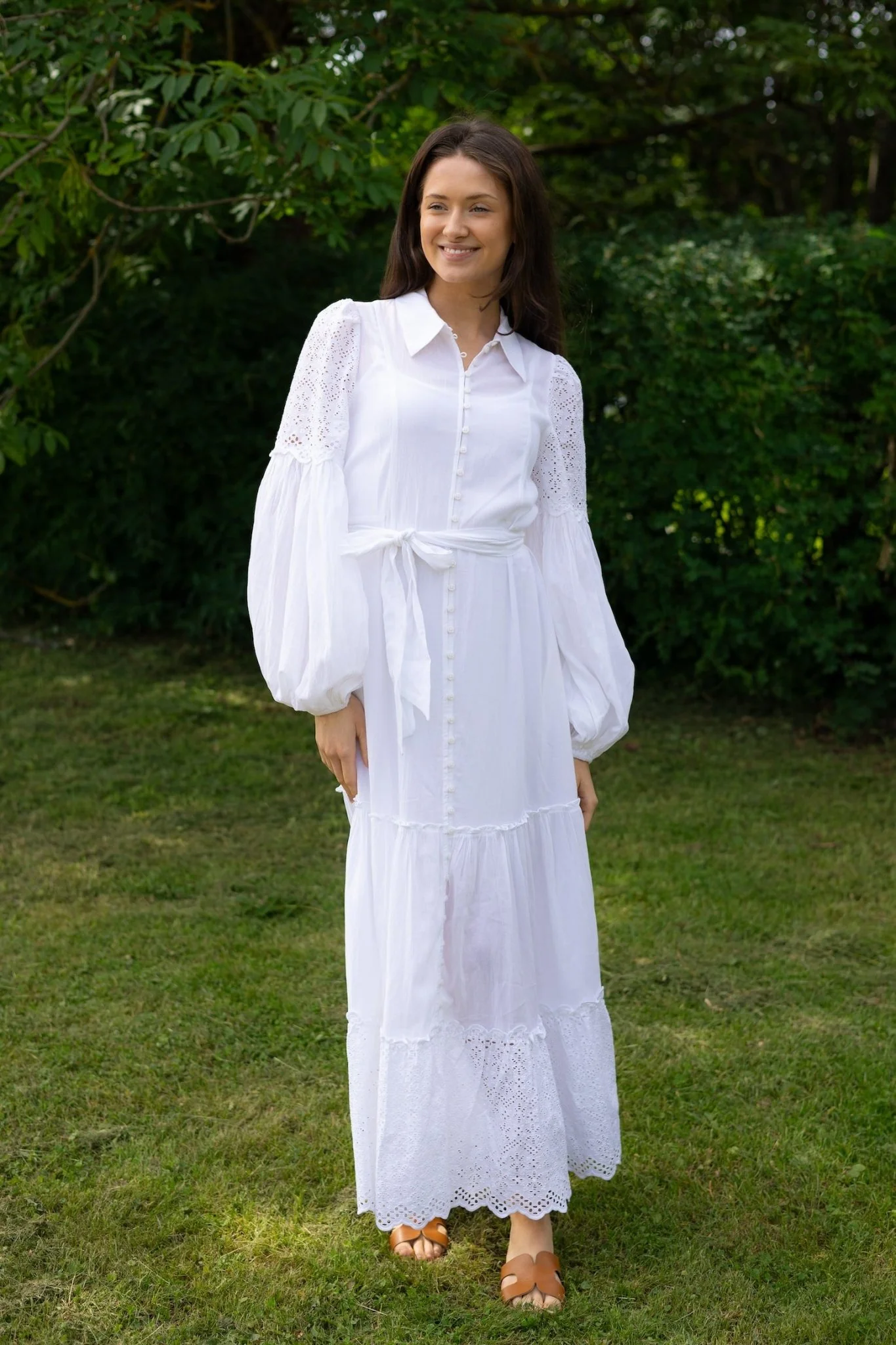 Cotton Slub Shirt Dress Perfect White - Image 4
