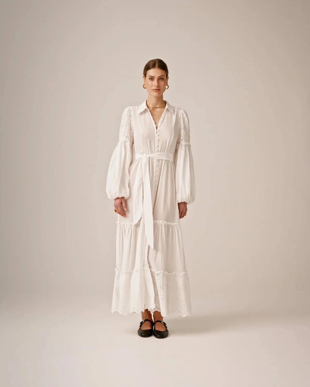 Cotton Slub Shirt Dress Perfect White - Image 5
