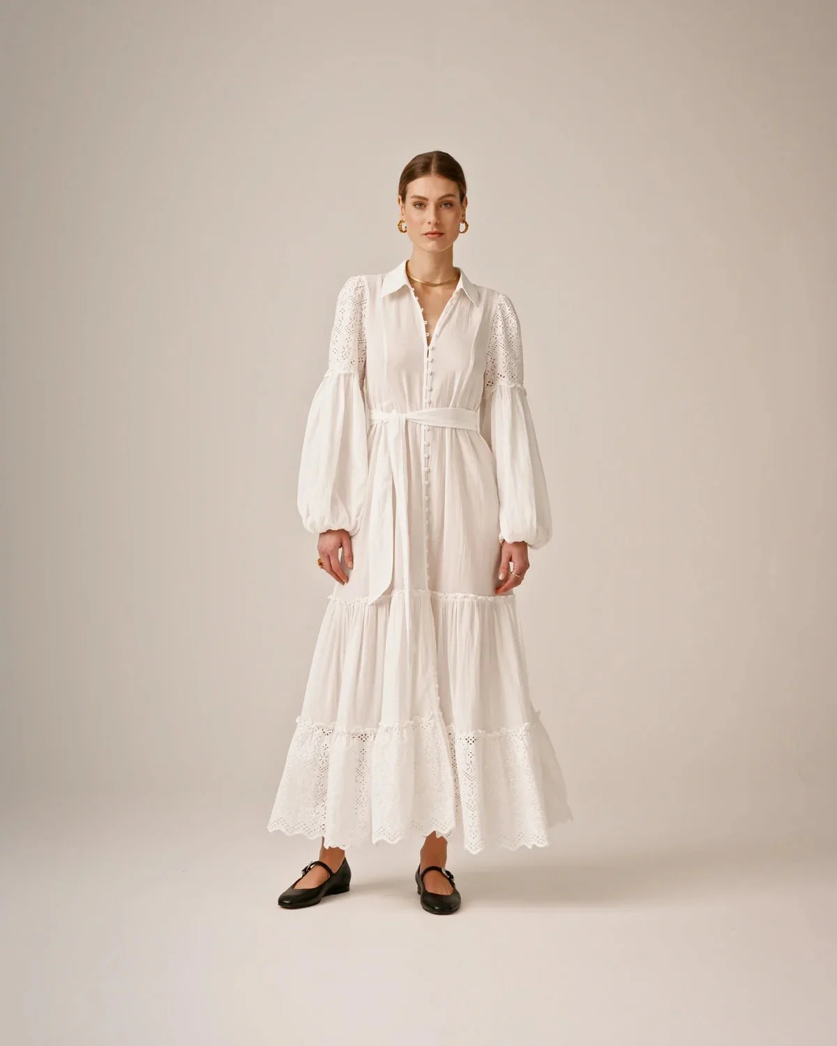 Cotton Slub Shirt Dress Perfect White - Image 6
