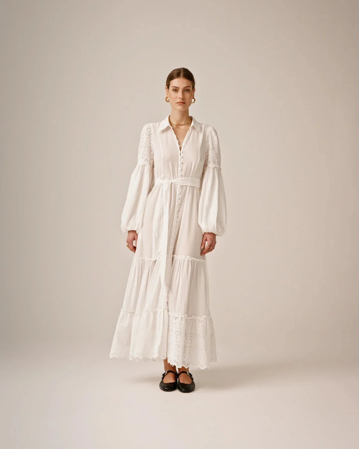 Cotton Slub Shirt Dress Perfect White - Image 8