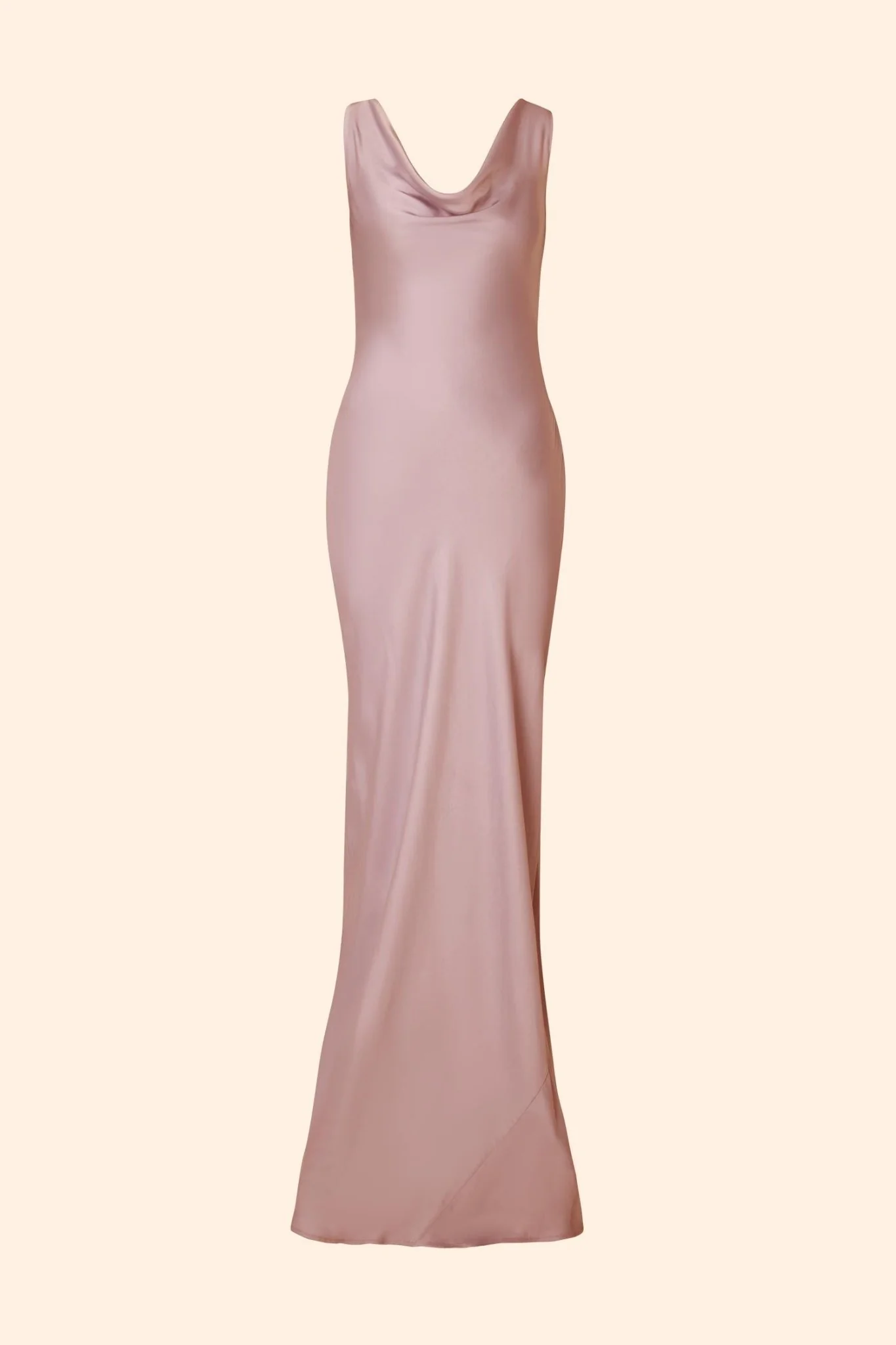 Leah Cowl Satin Maxi Dress Blush - Image 4