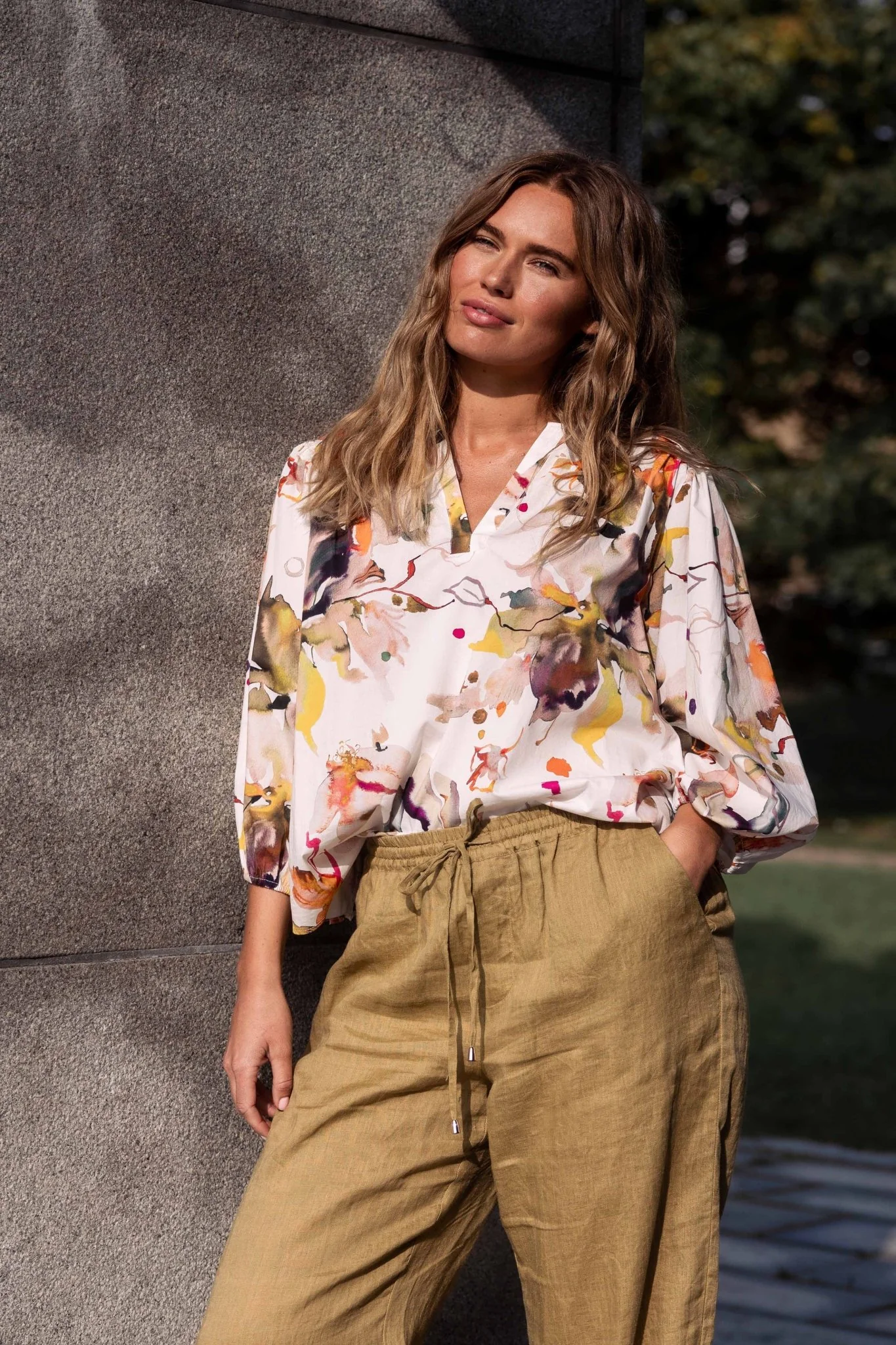 Euphoria Clementine Blouse Olive